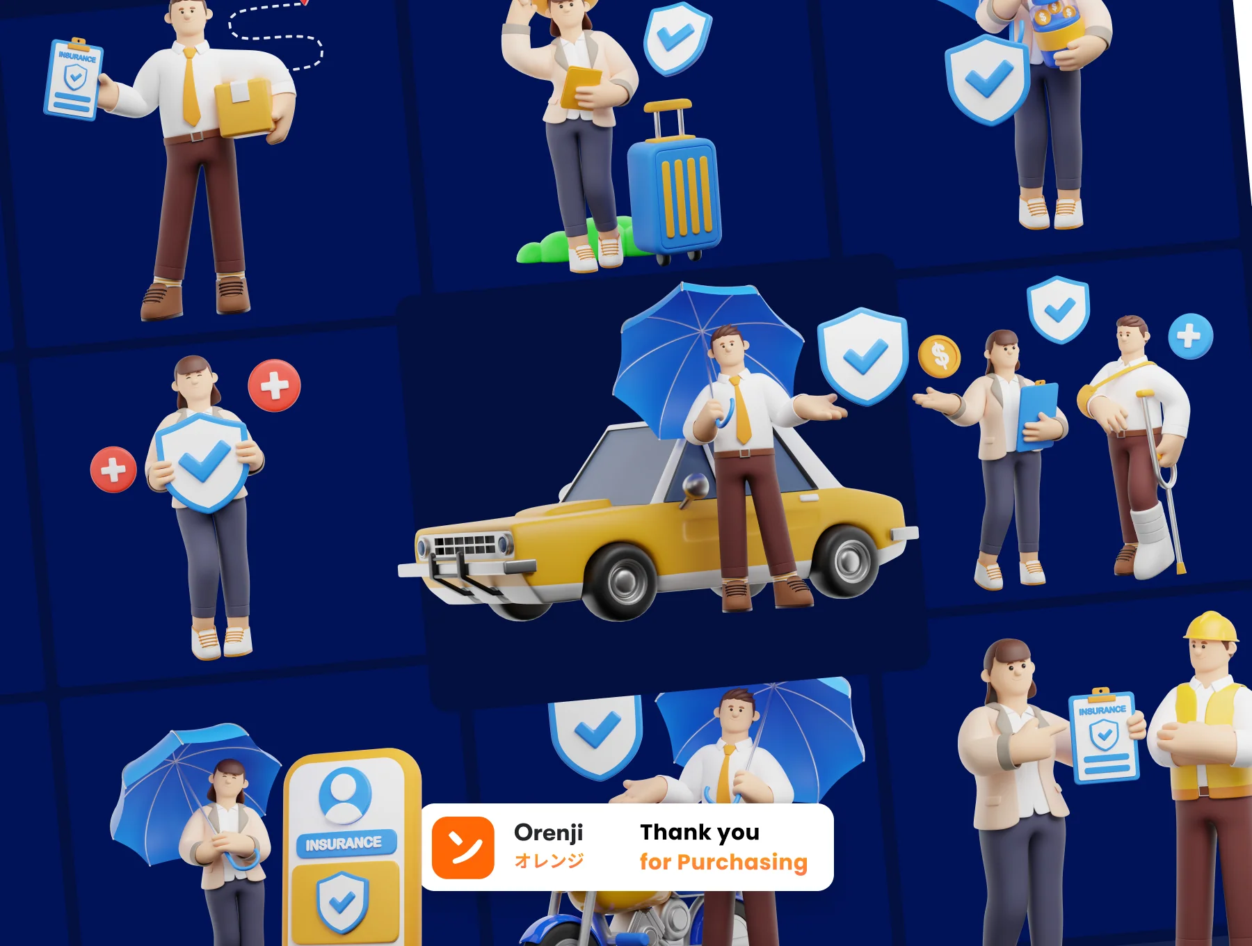 Life Insurance 3D Character  Pack 8