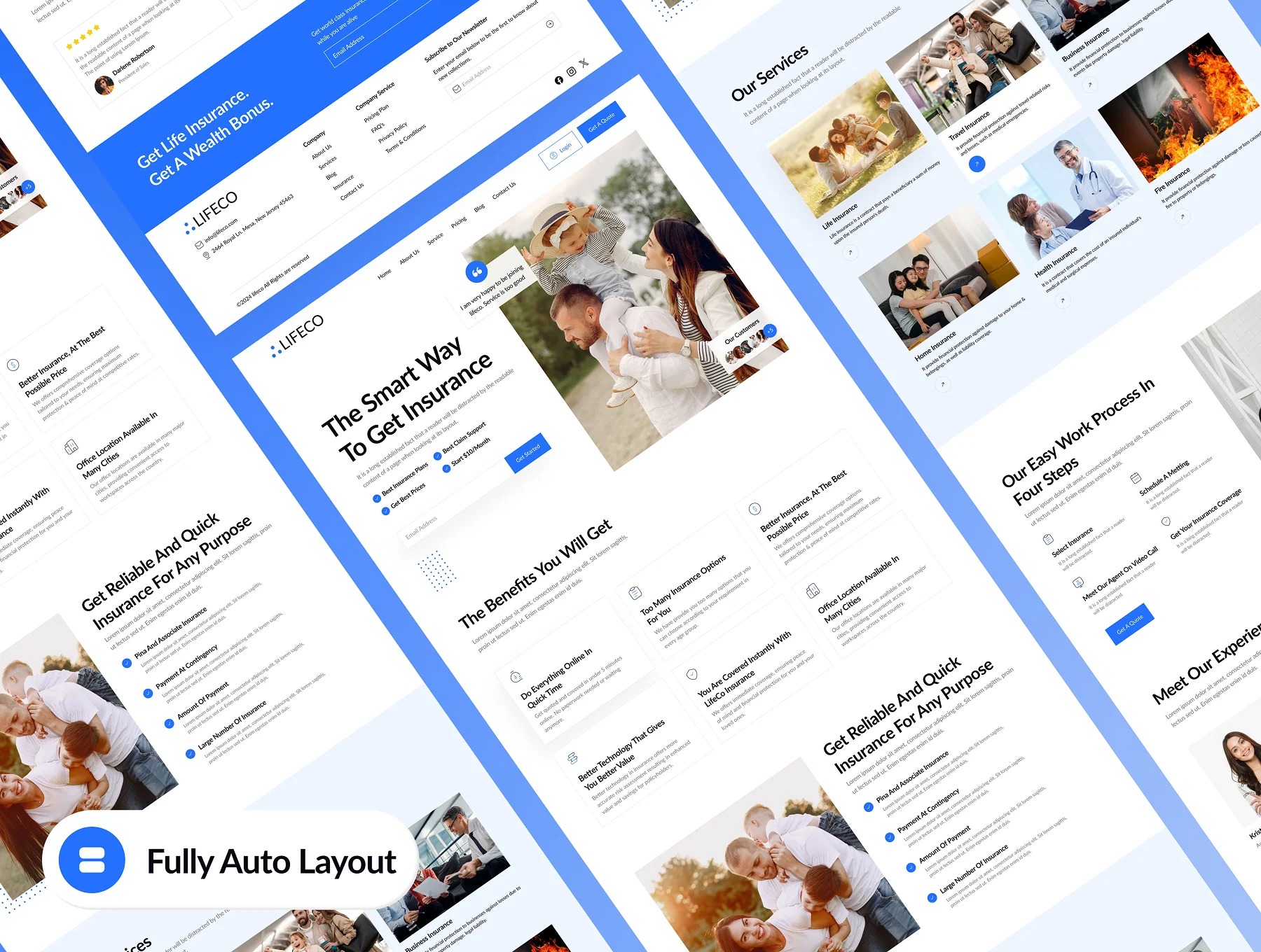 LifeCo - Insurance Service Website Framer Template 4