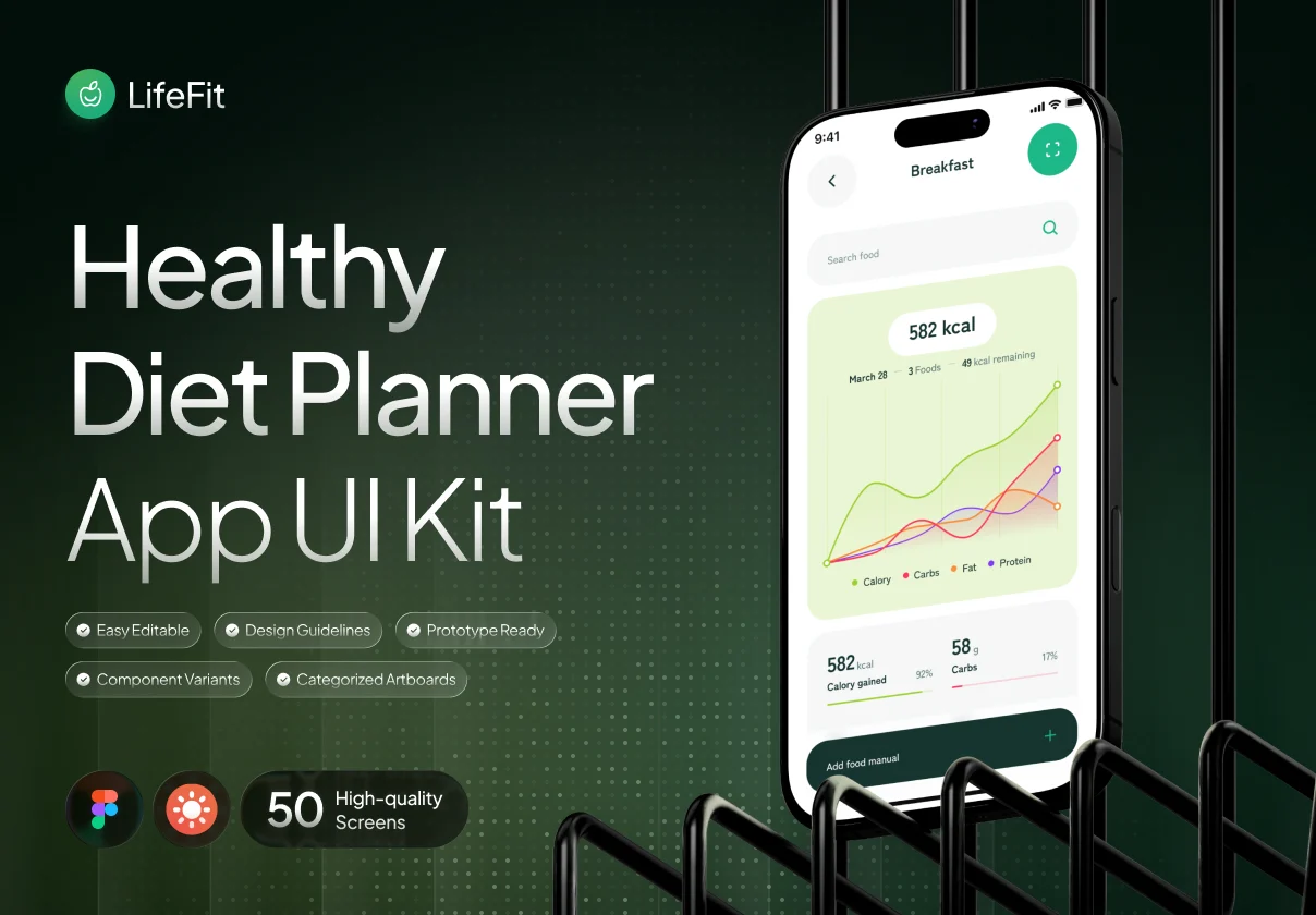 LifeFit - Healthy Diet Planner App UI Kit