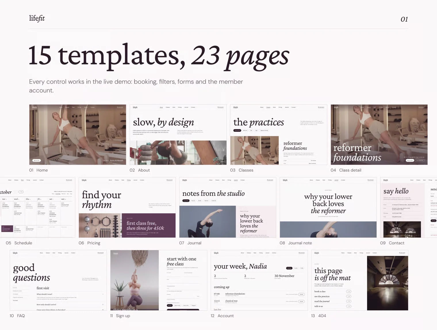 Lifefit — Pilates & Yoga Studio Website Template (Next.js, React, HTML)