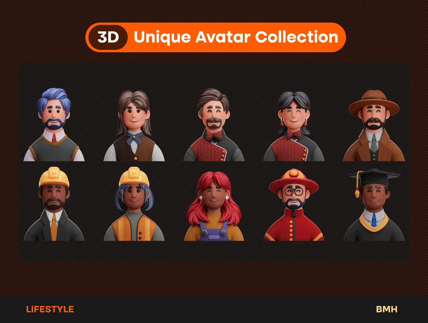 Lifestyle 3D Avatars Illustration 9