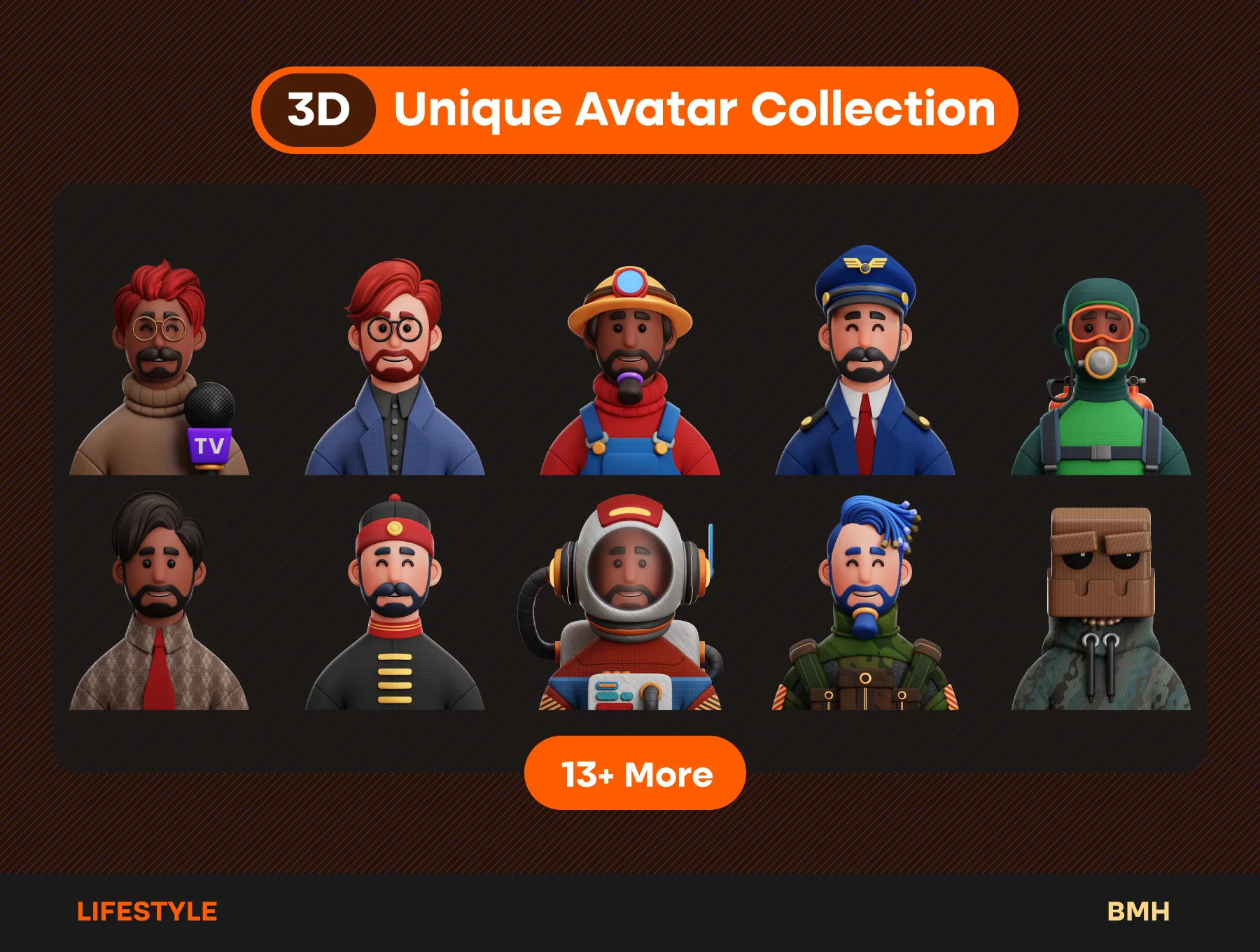 Lifestyle 3D Avatars Illustration 10