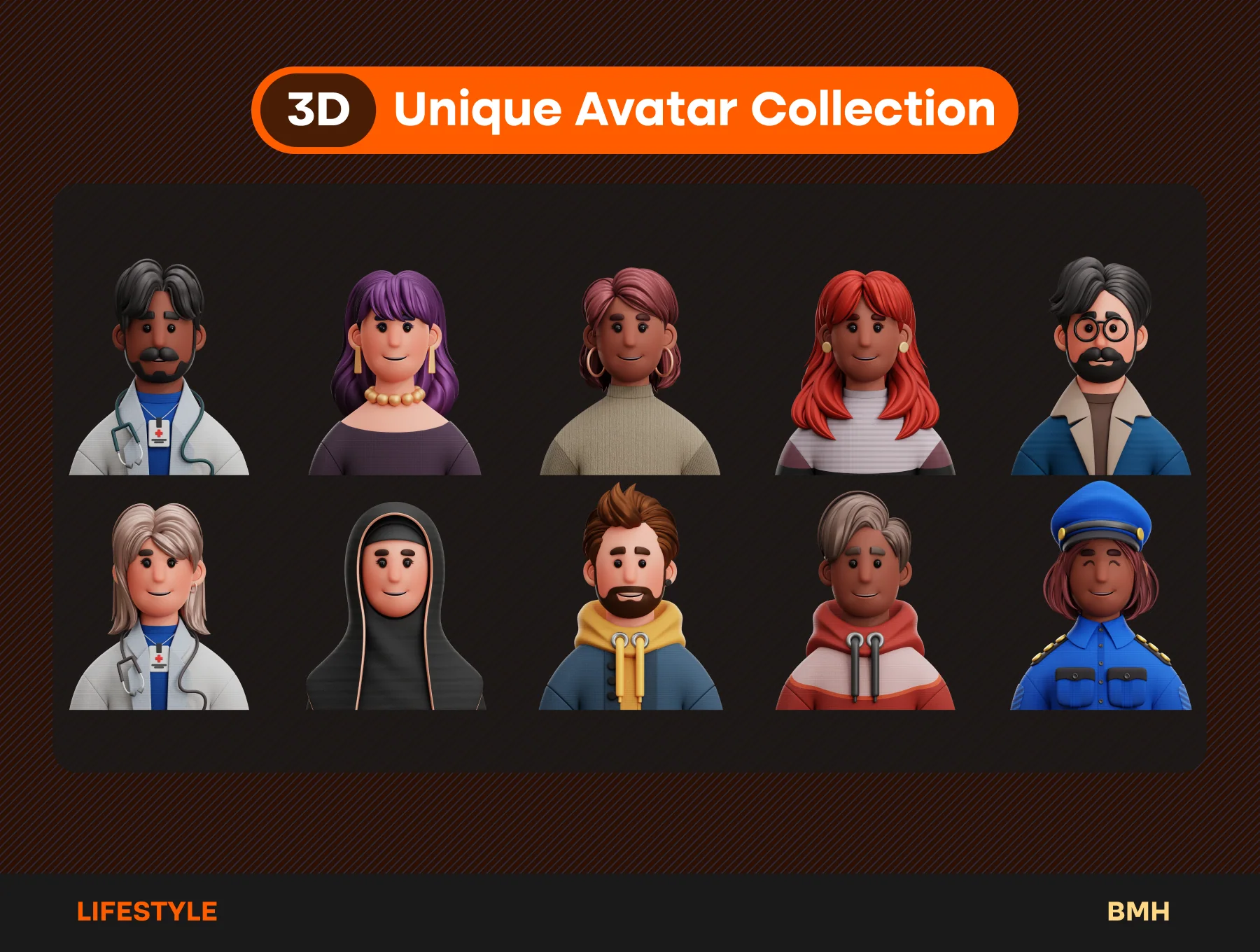 Lifestyle 3D Avatars Illustration 5