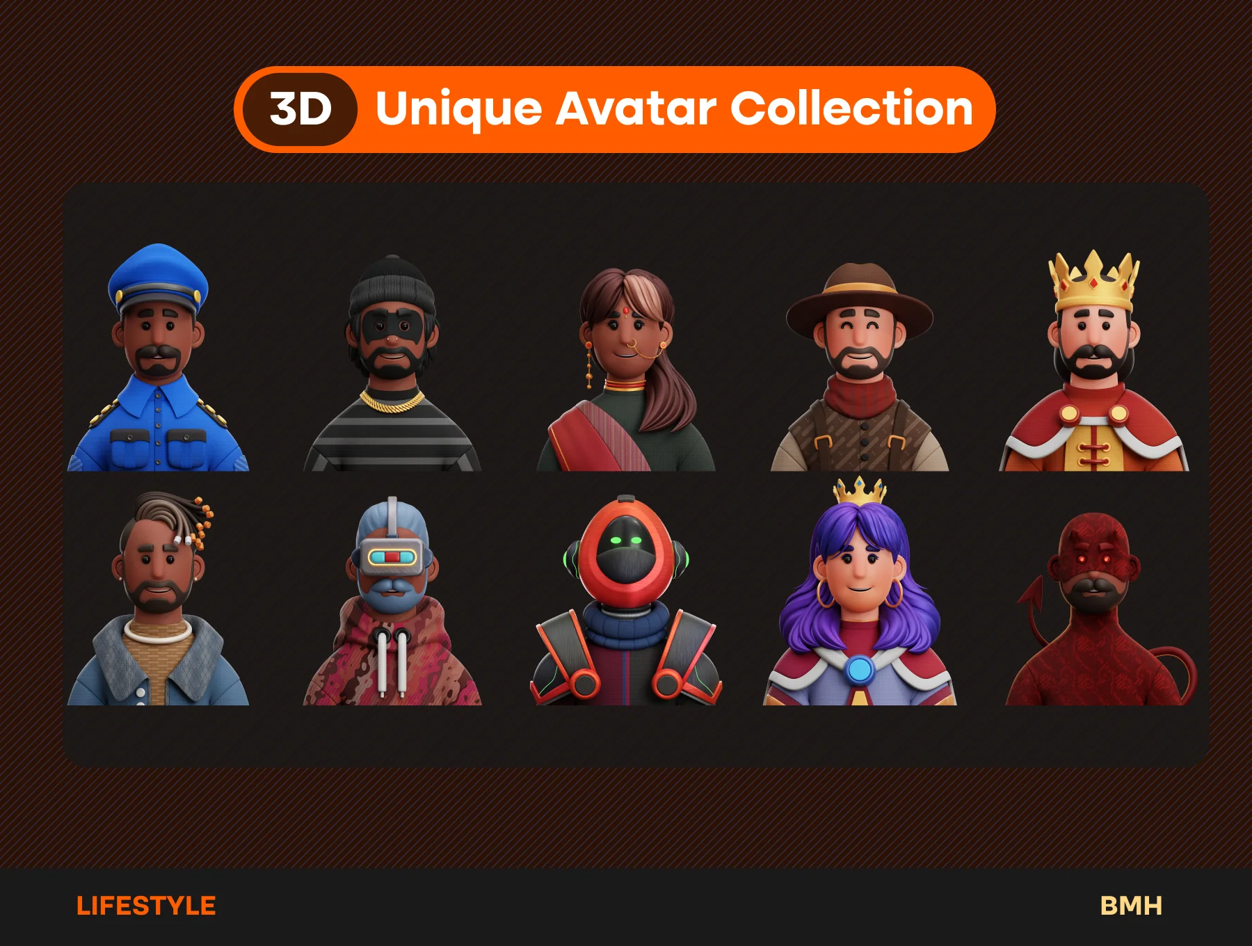 Lifestyle 3D Avatars Illustration 6