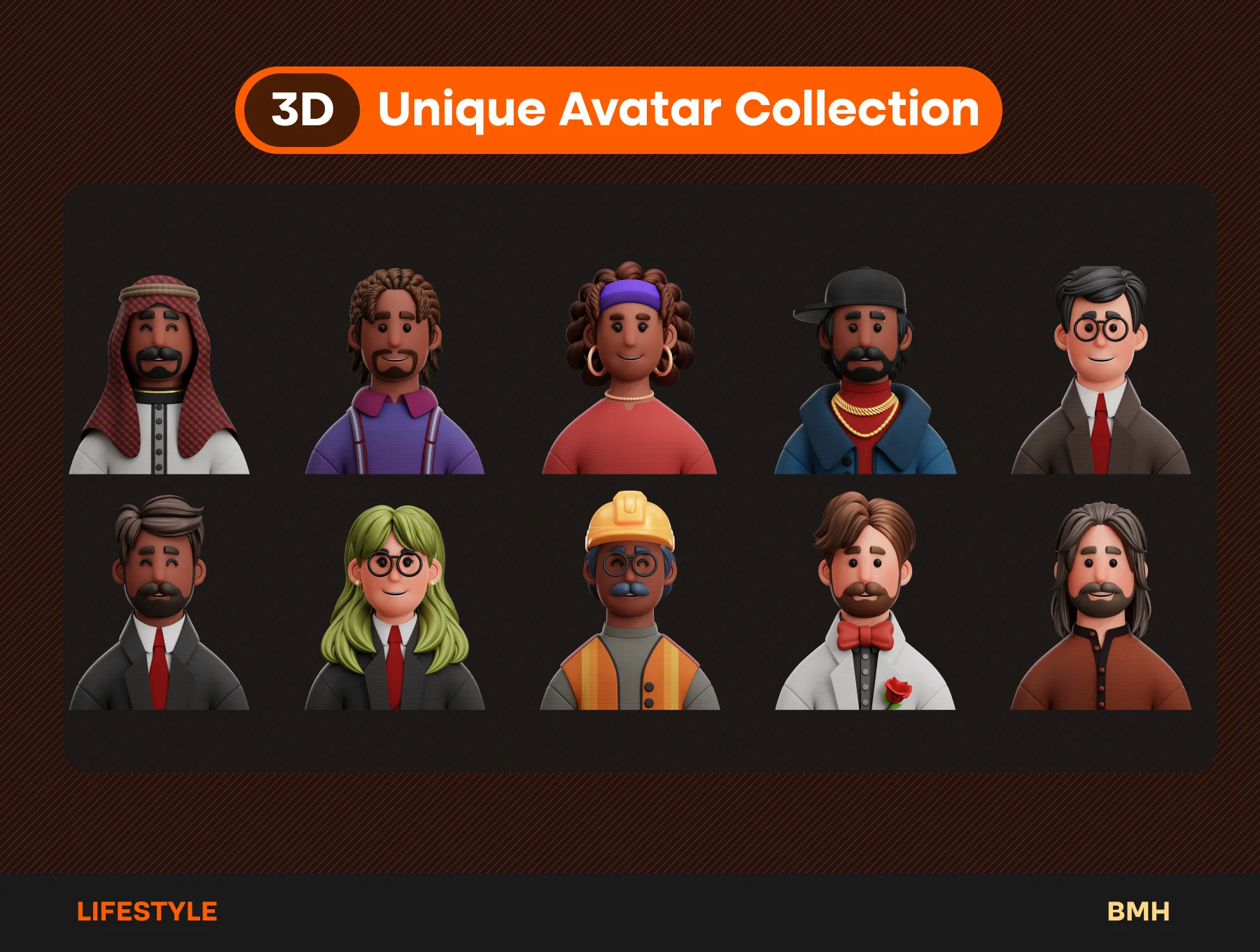 Lifestyle 3D Avatars Illustration 7