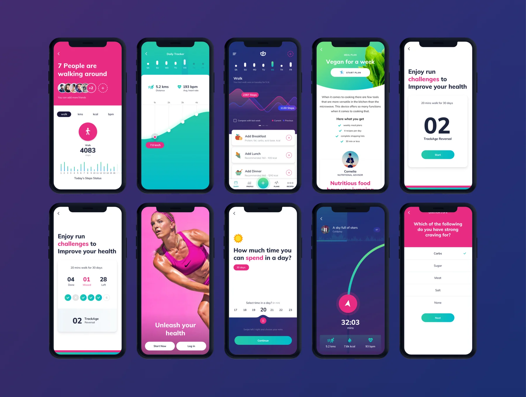 Lifesum Health and Fitness Mobile App - UI kit 2