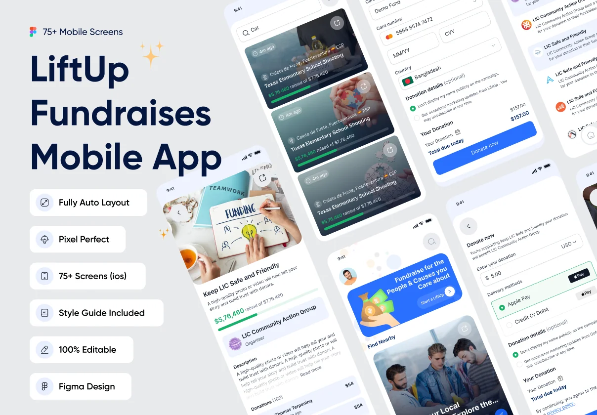 LiftUp - Fundraises App UI Kit