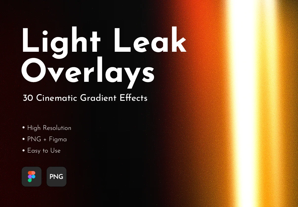 Light Leak Overlays — 30 Cinematic Gradient Effects