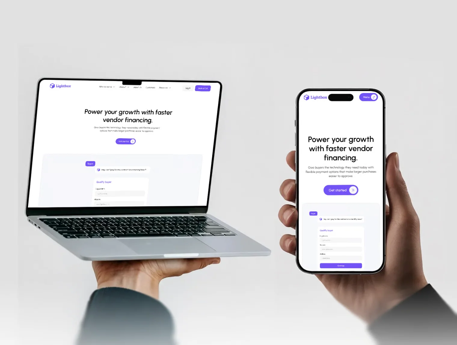Lightbox : Modern B2B Vendor Financing Website & Mobile Template 4