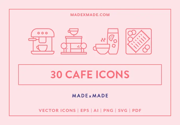 30 Cafe Line Icons
