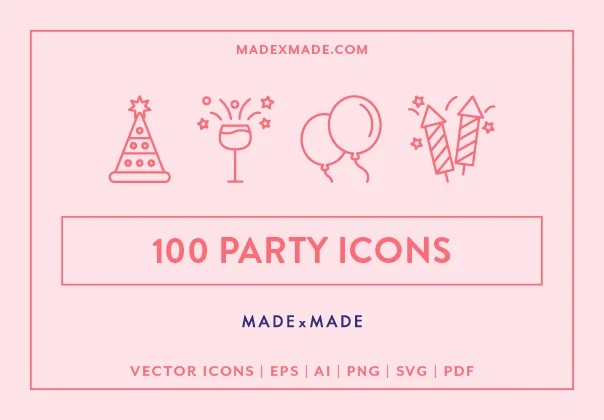 100 Party Line Icons