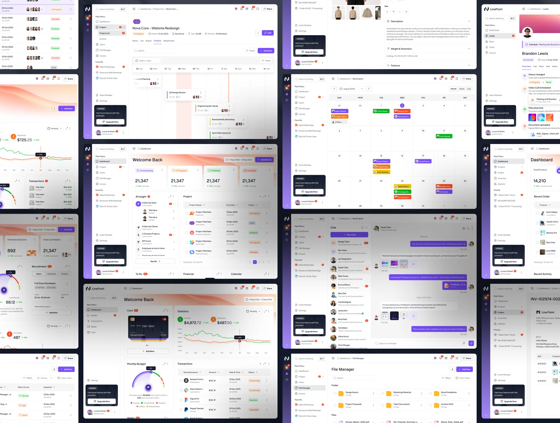 Line Point Dashboard & Saas UI Kit 6