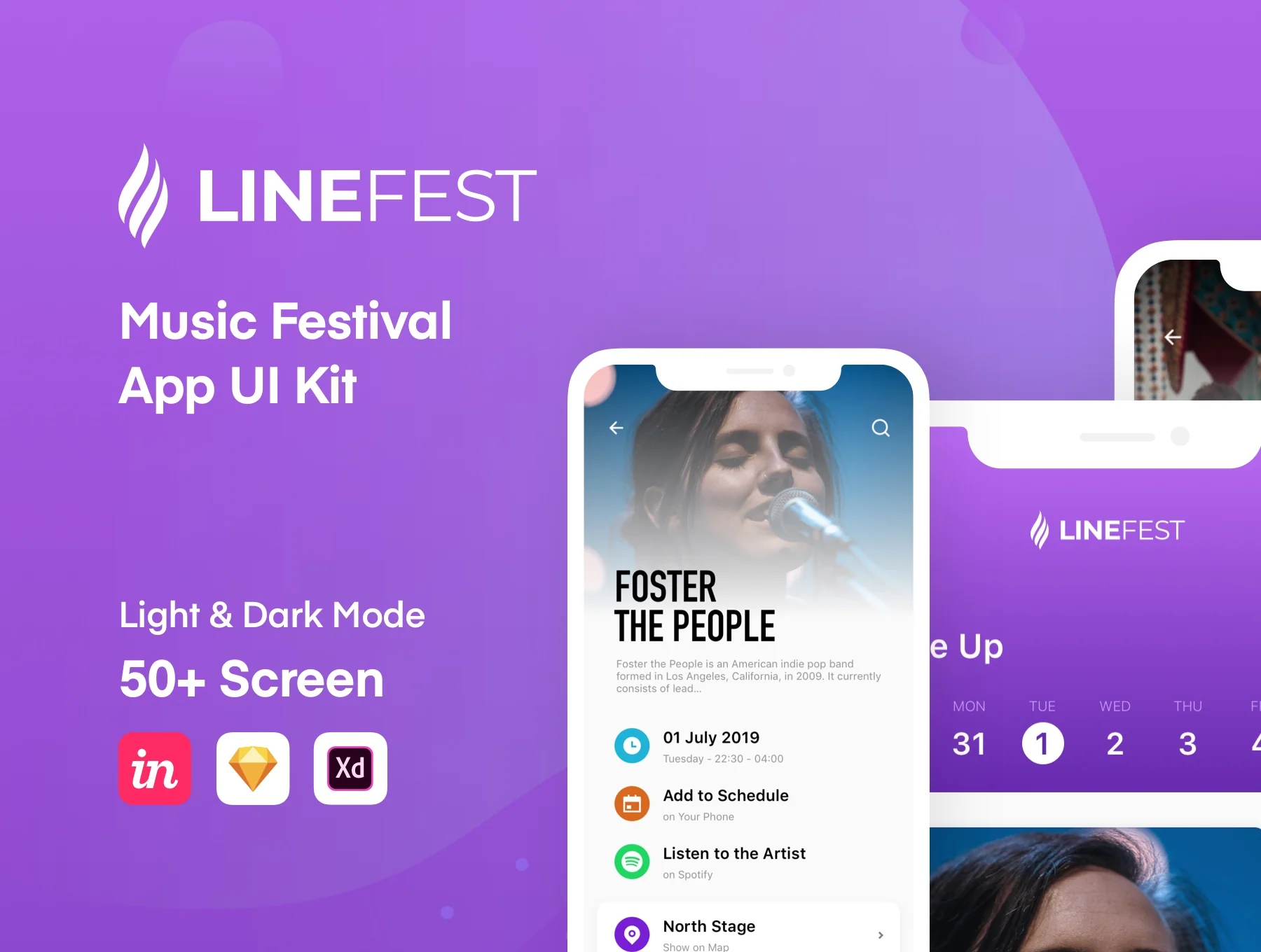 LineFest - Music Festival Mobile App UI Kit