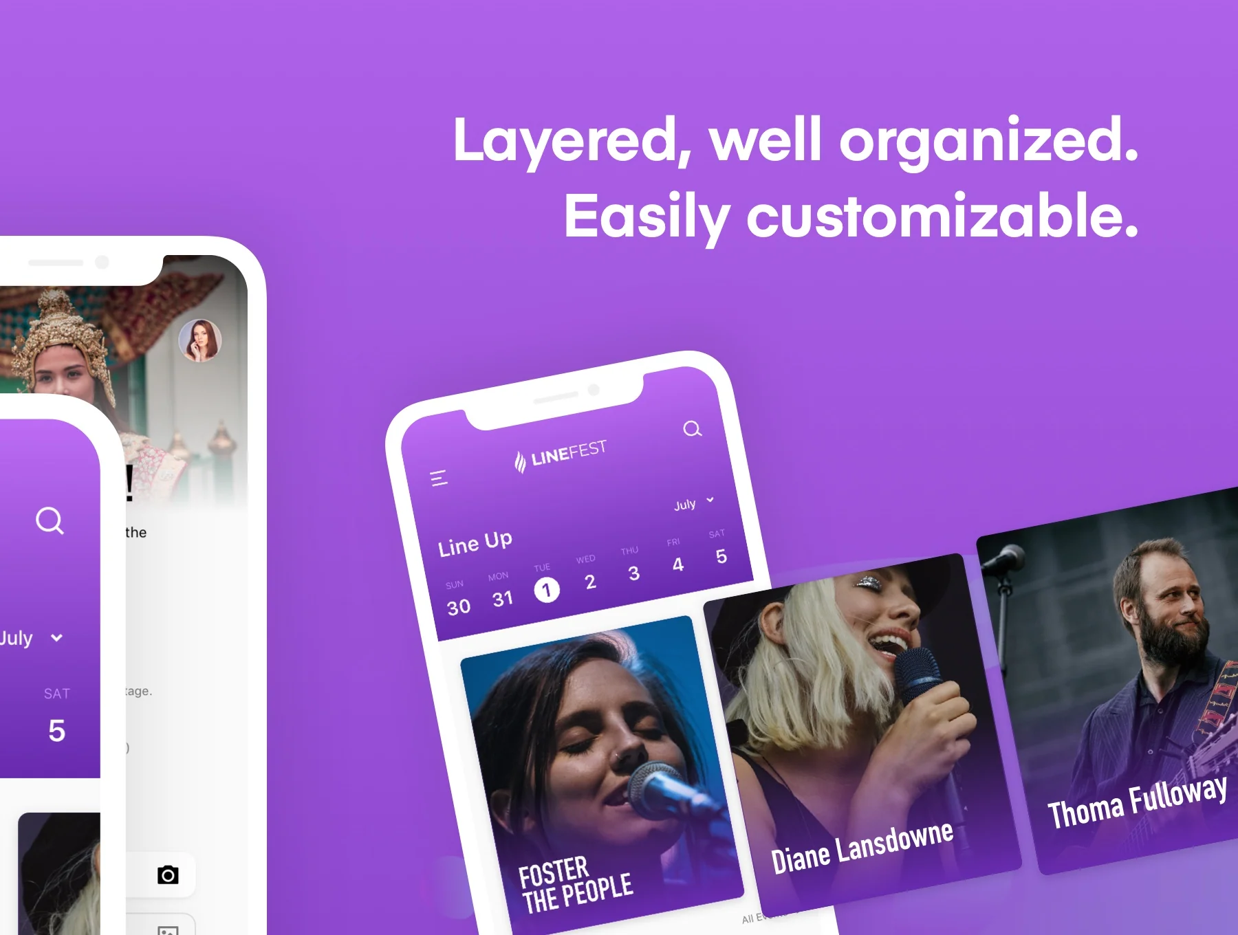 LineFest - Music Festival Mobile App UI Kit 2