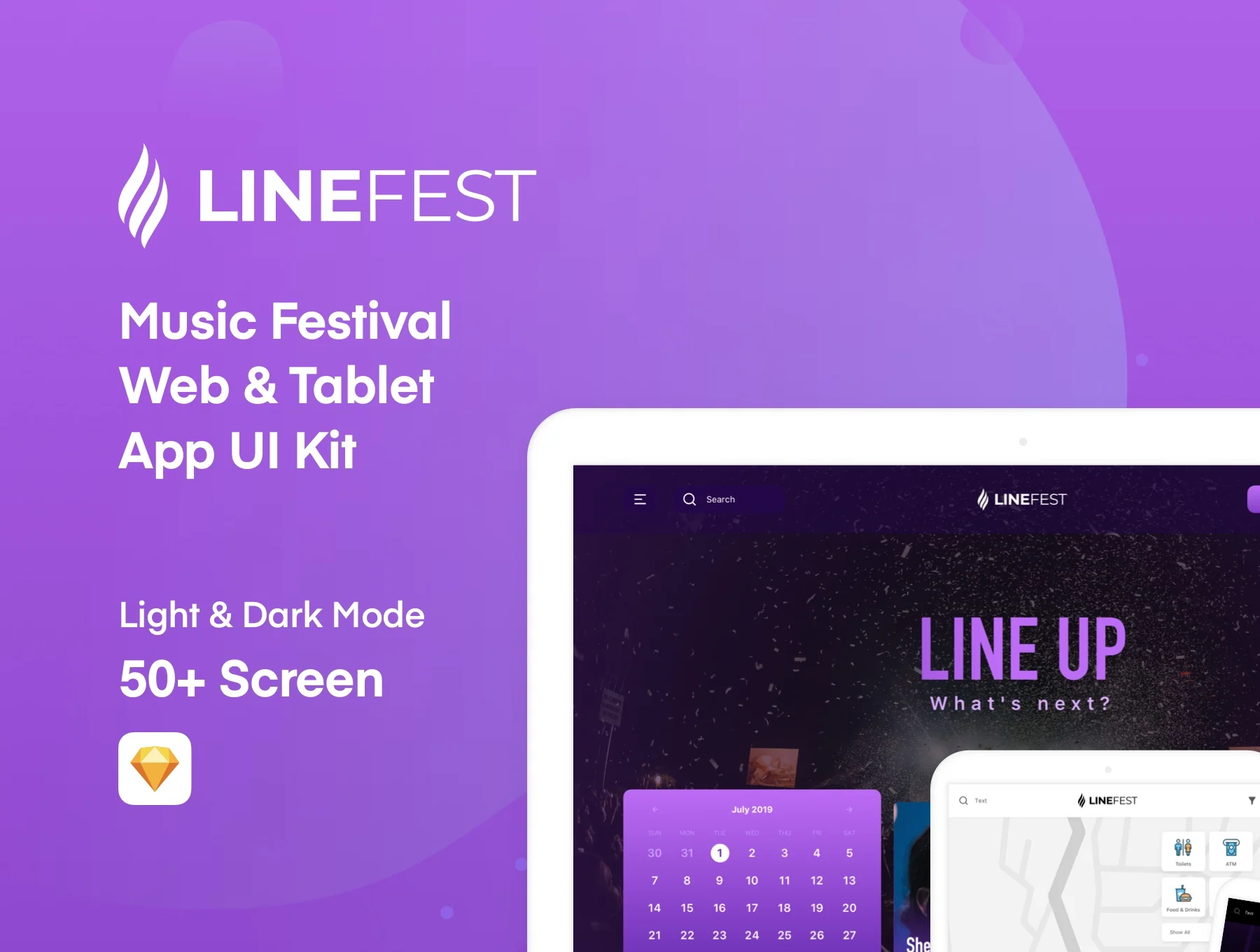 LineFest - Music Festival Web & Tablet App UI Kit