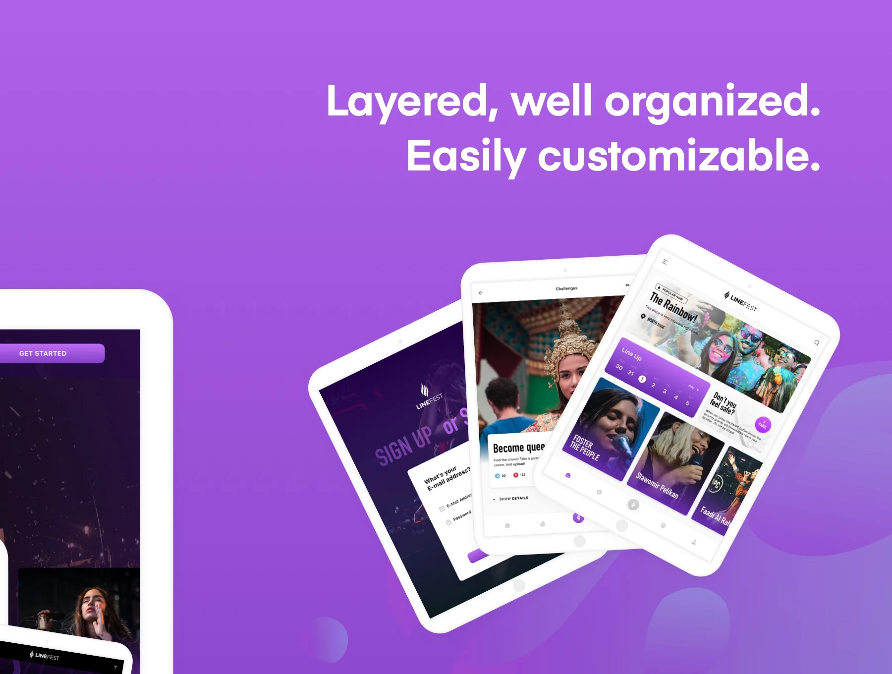 LineFest - Music Festival Web & Tablet App UI Kit 2