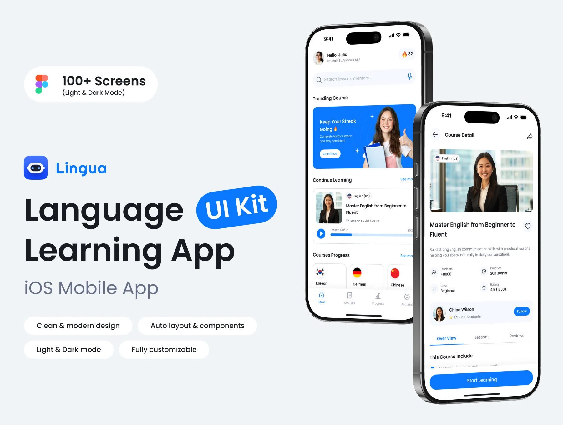 Lingua — AI Language Learning App UI Kit
