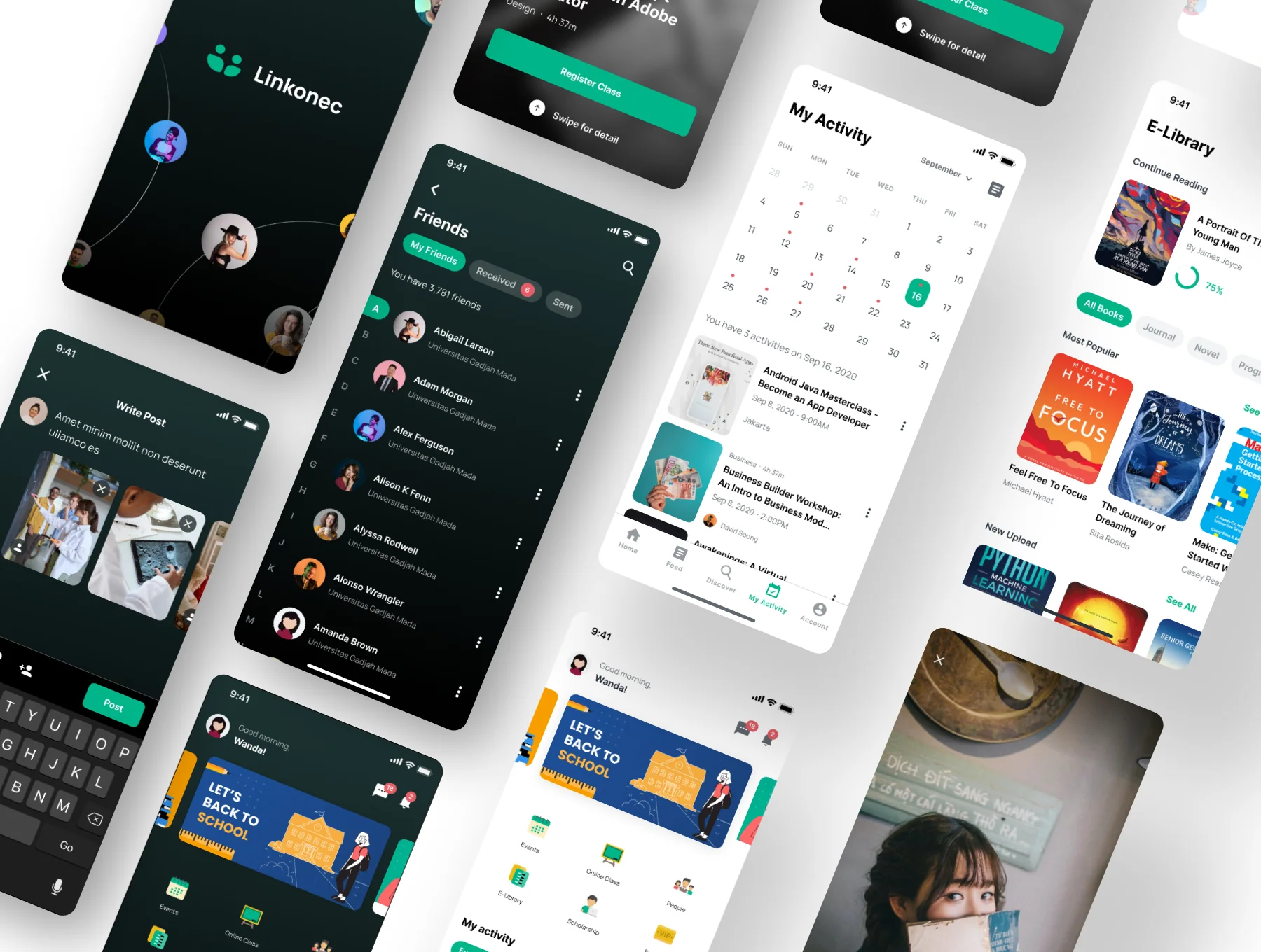 Linkonec Student Social Network & Online Class Mobile App 7