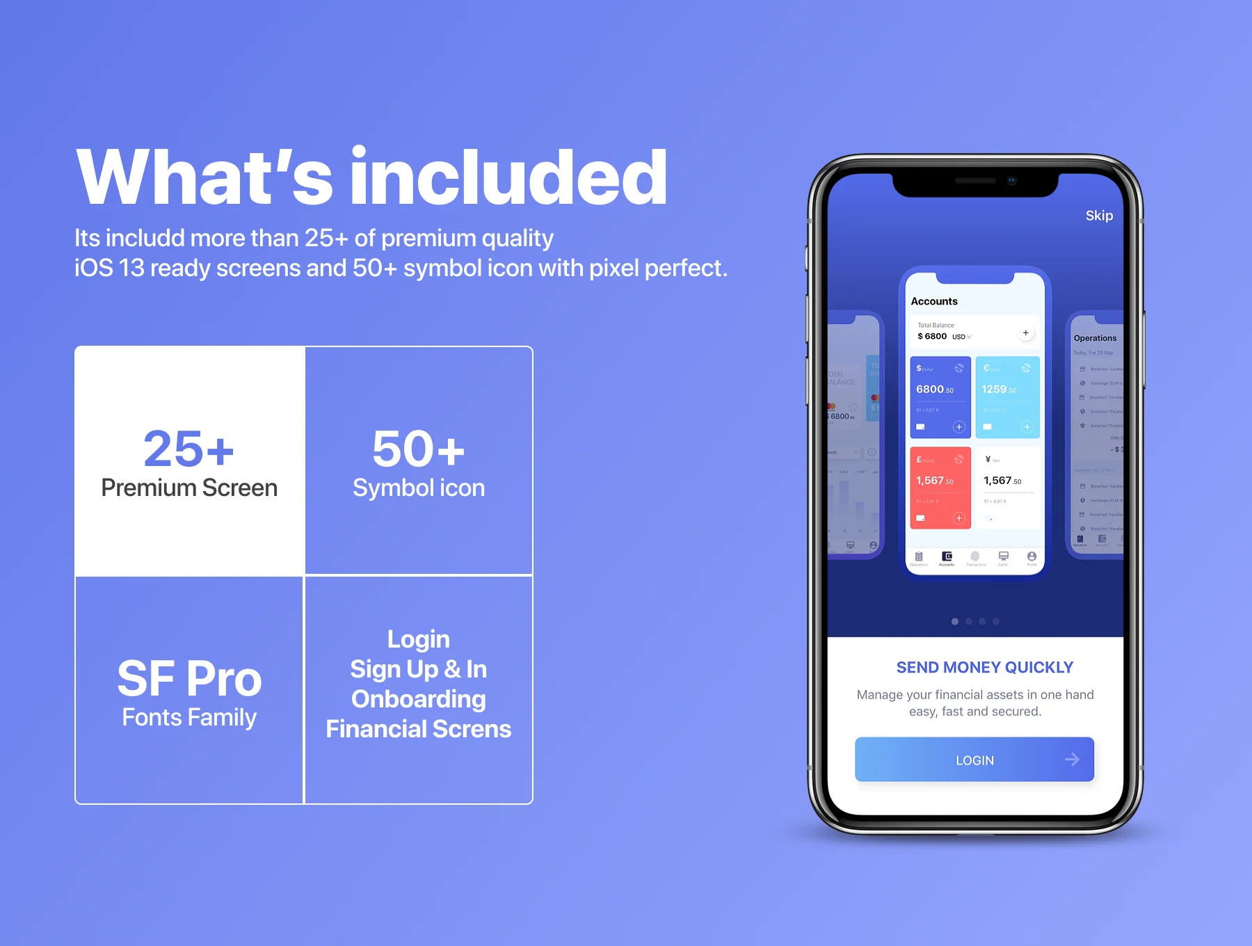 Liquid Wallet Finance Investment Payment iOS Mobile App UI Kit 2