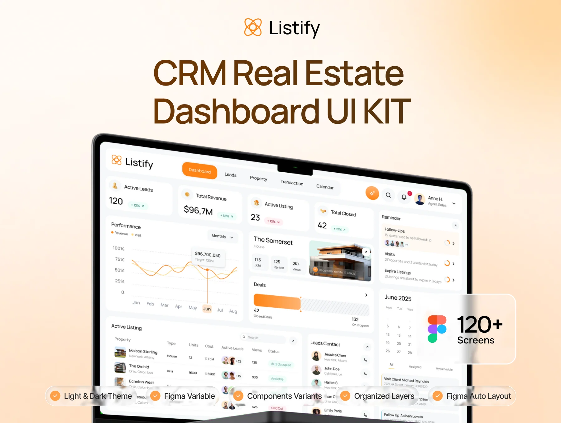 Listify - CRM Real Estate Dashboard UI KIT