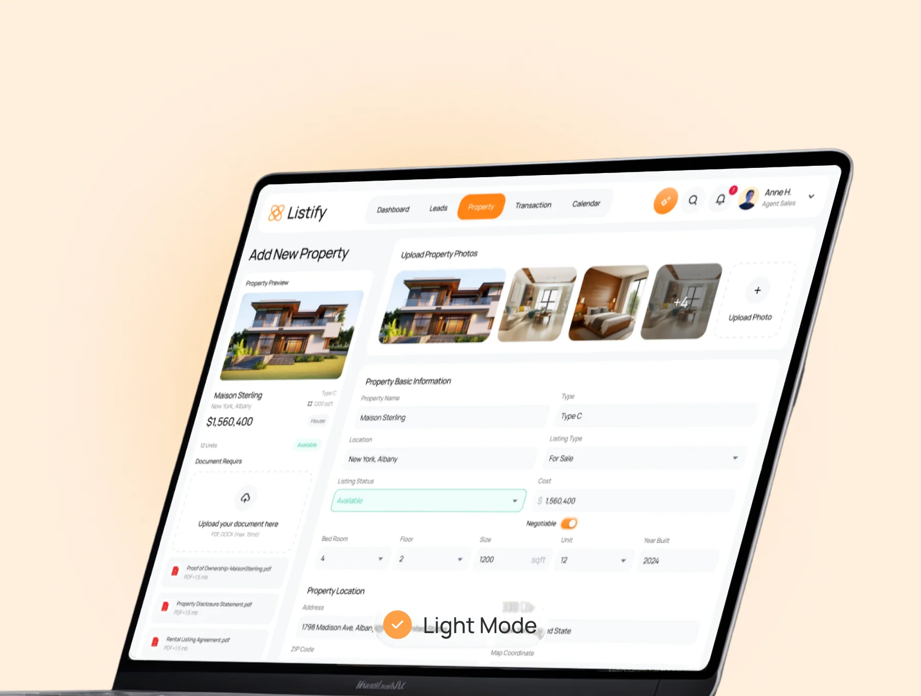 Listify - CRM Real Estate Dashboard UI KIT 4
