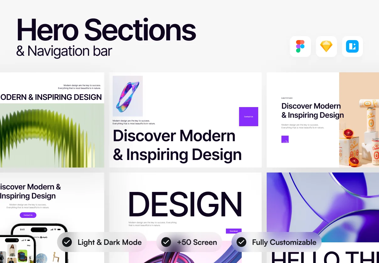 Liuny - Hero sections & Navigation bars