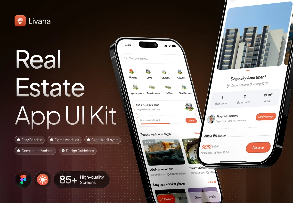 Livana - Real Estate Mobile App UI Kit