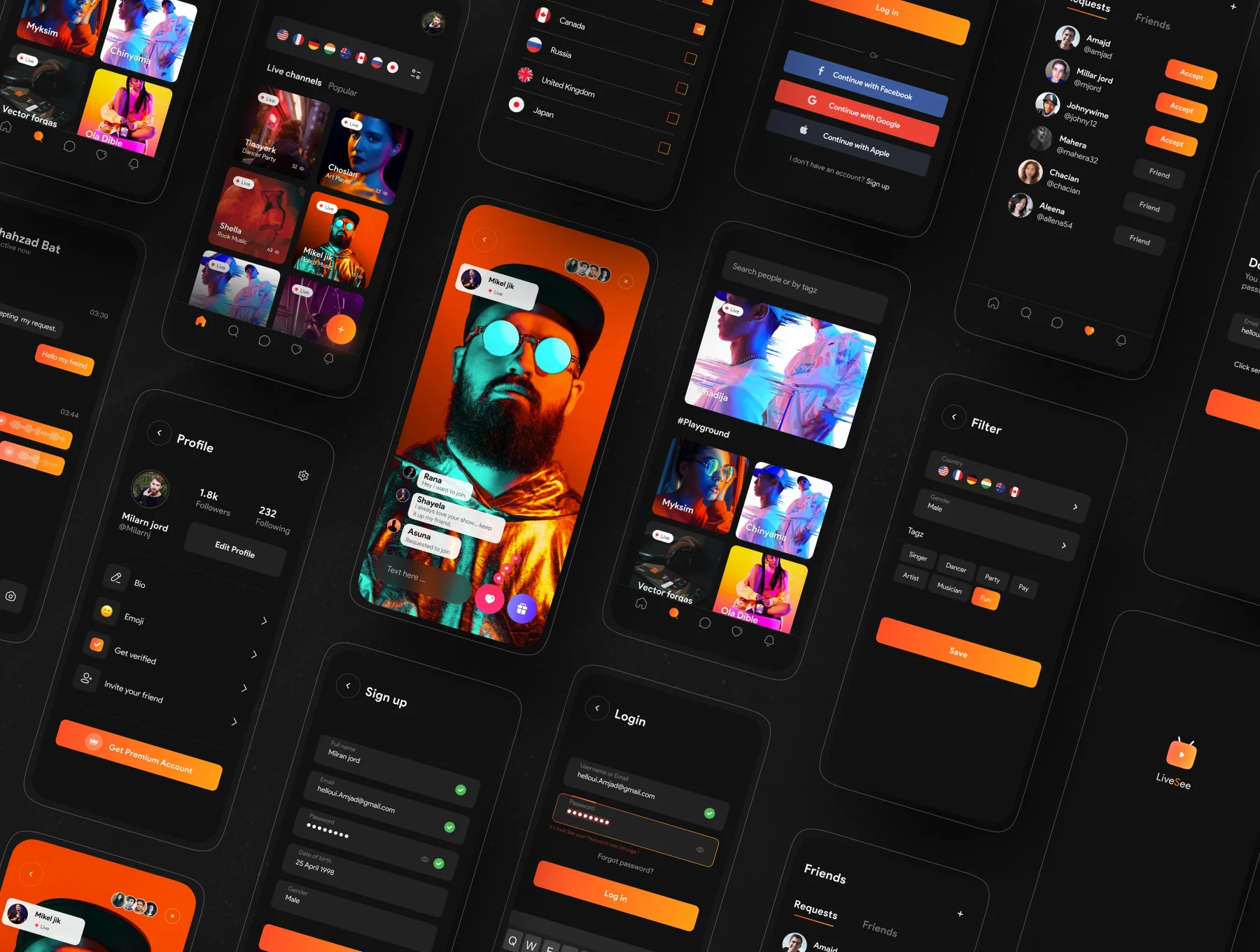 Live video Streaming App UI Kit 2