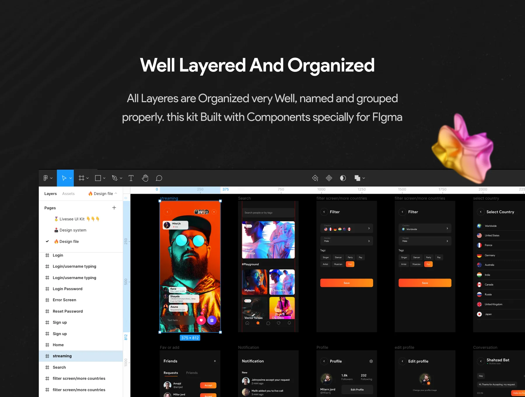 Live video Streaming App UI Kit 3