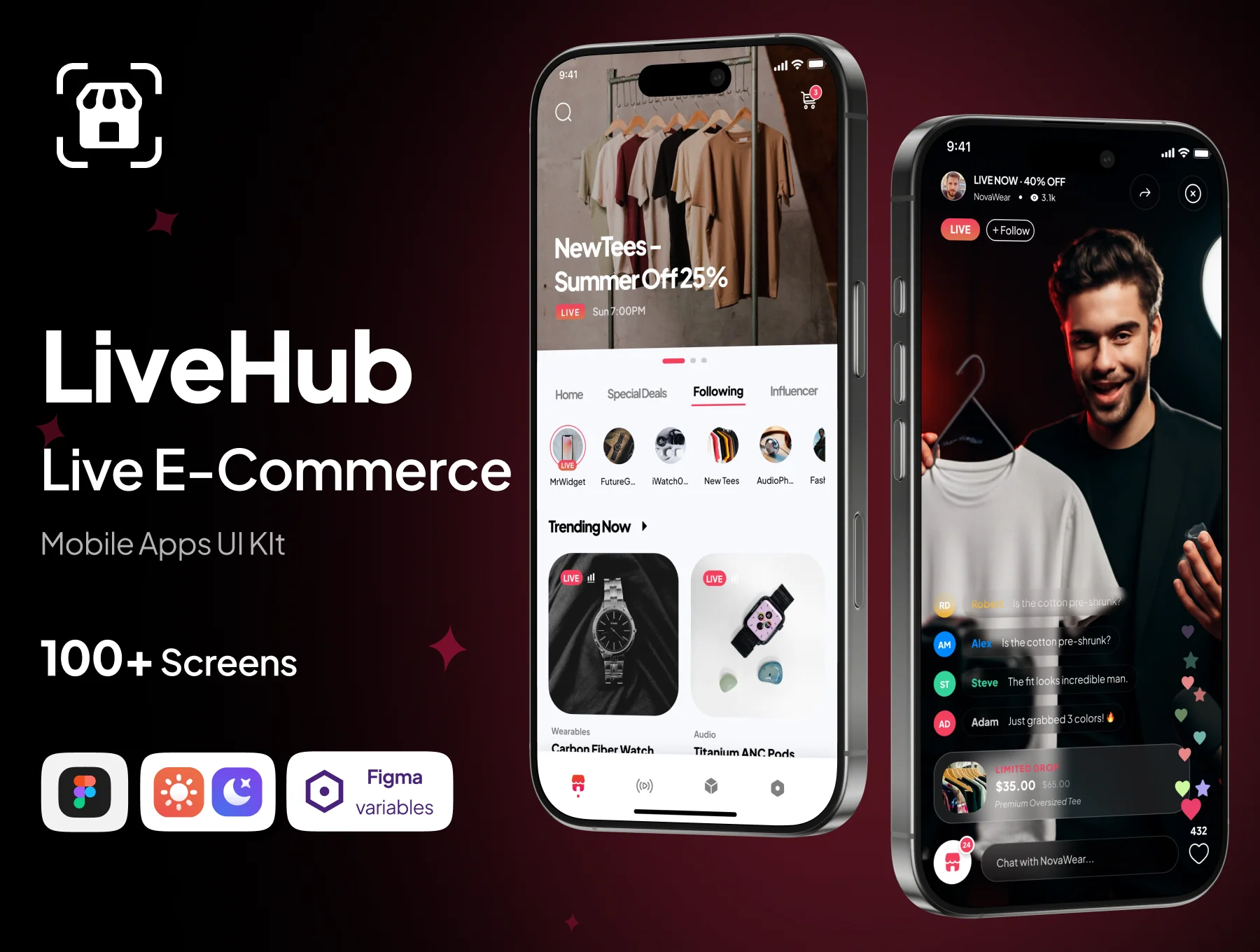 LiveHub - Live E-Commerce - Mobile App UI Kit