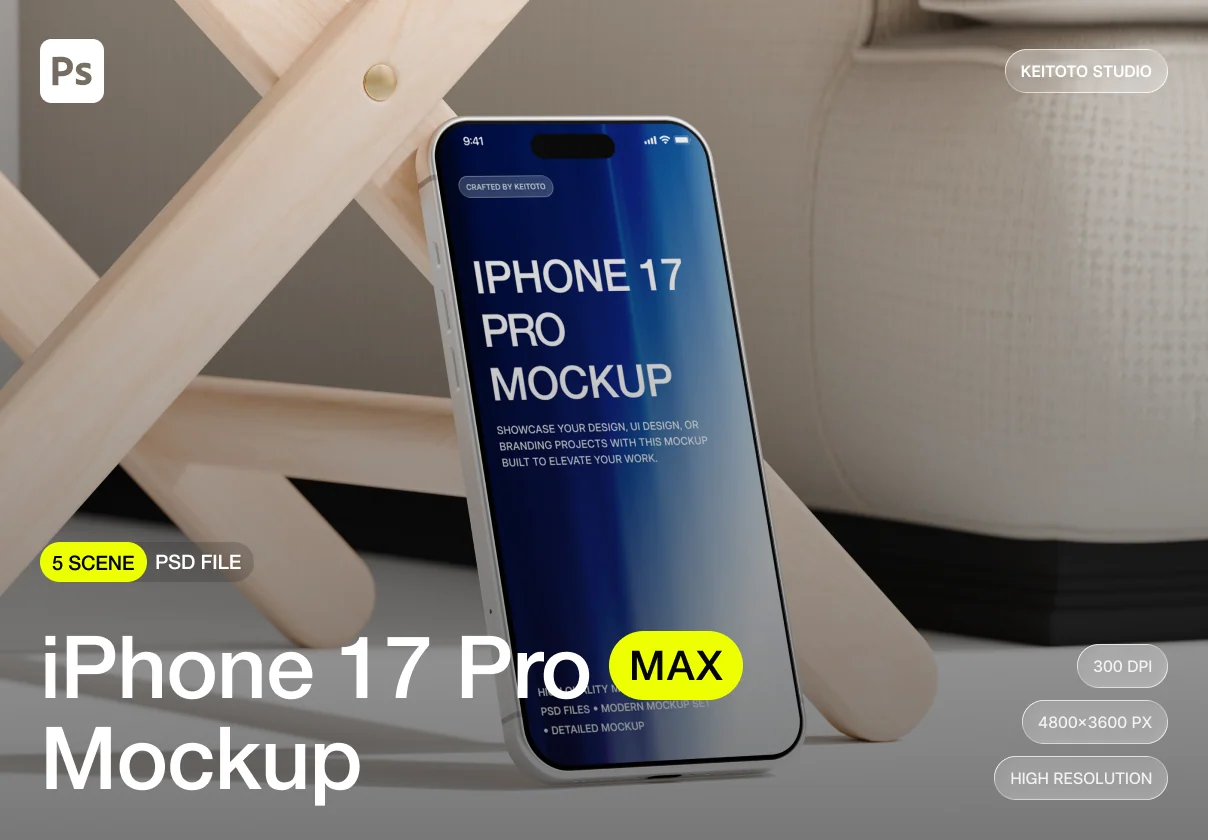 Living Space IPhone 17 Pro Max Mockup Set