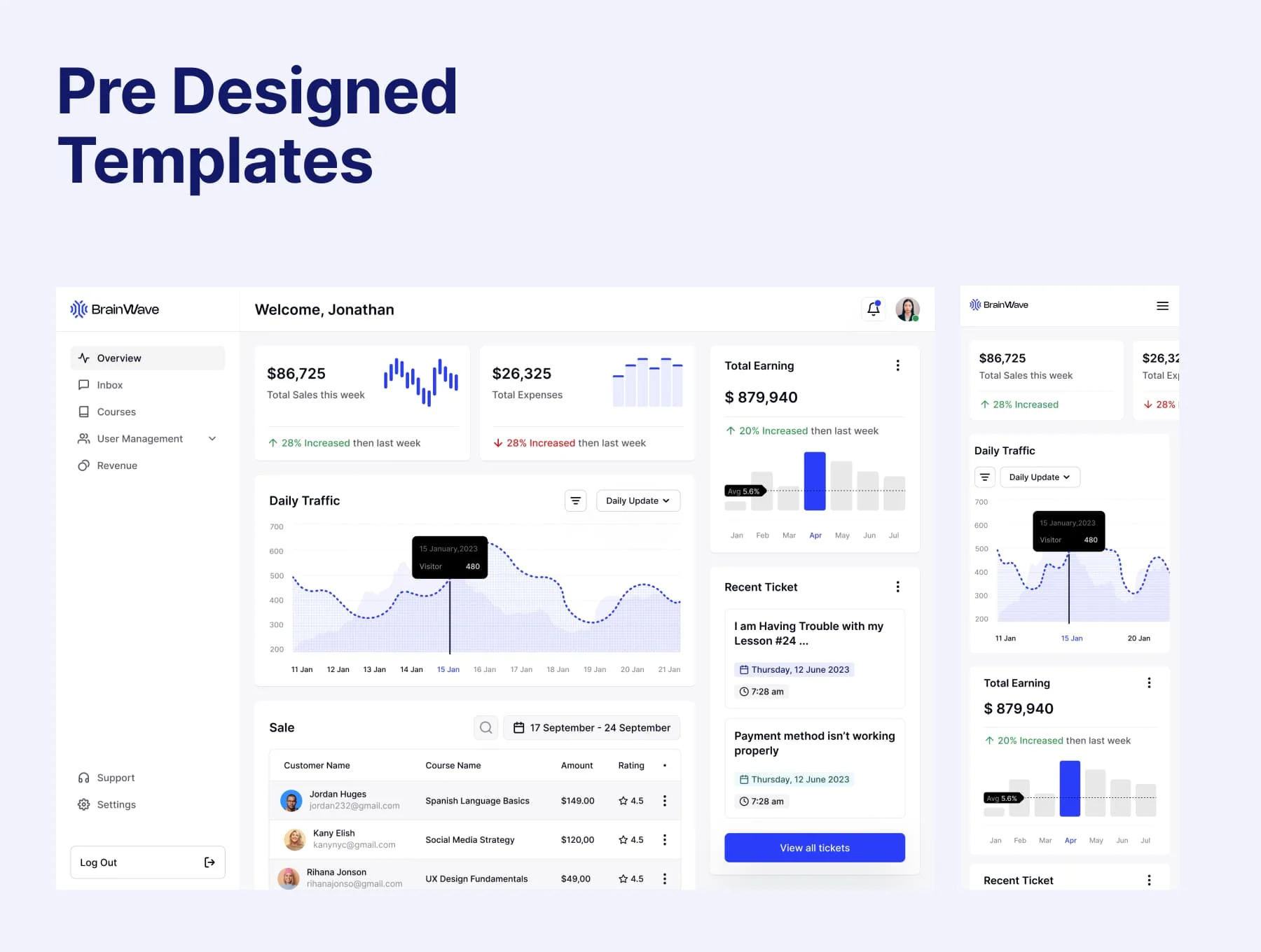 LMS Admin Dashboard UI Kit 3