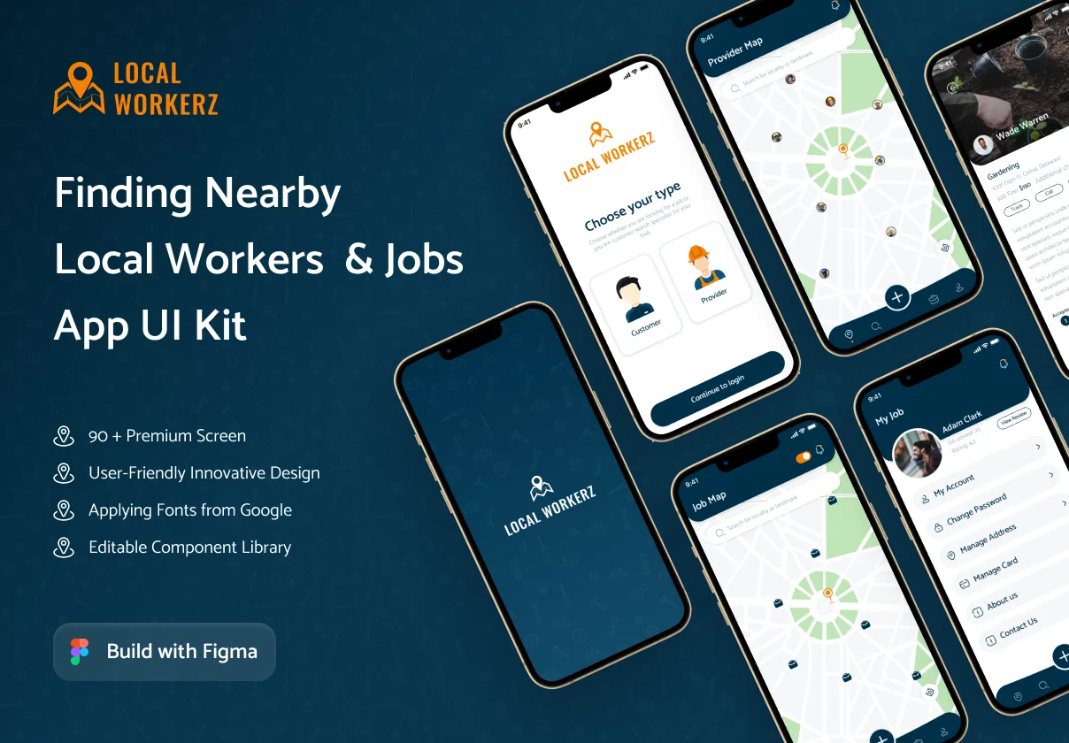 Local Workerz - Job Portal App UI Kit Template