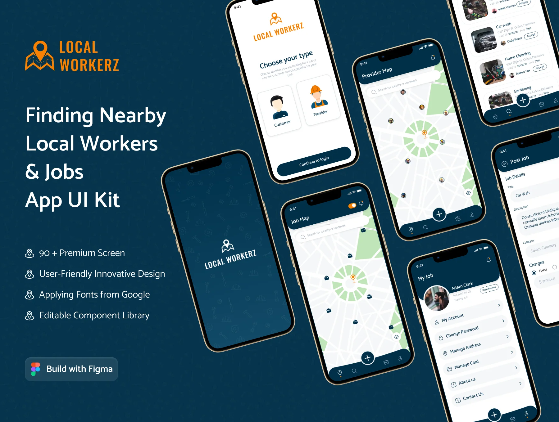 Local Workerz - Job Portal App UI Kit Template