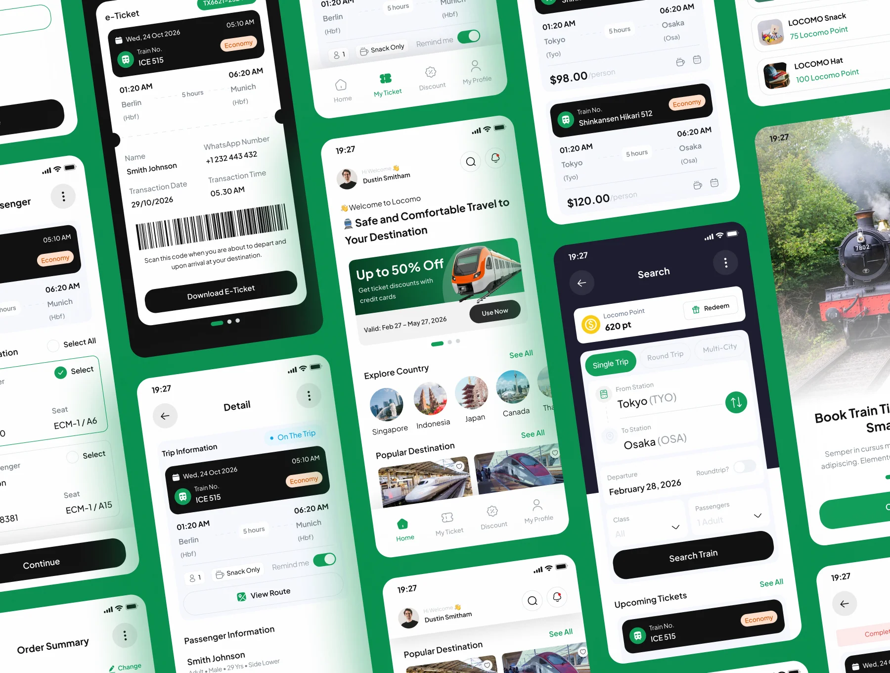Locomo -  Train Ticket Mobile App UI Kits 5