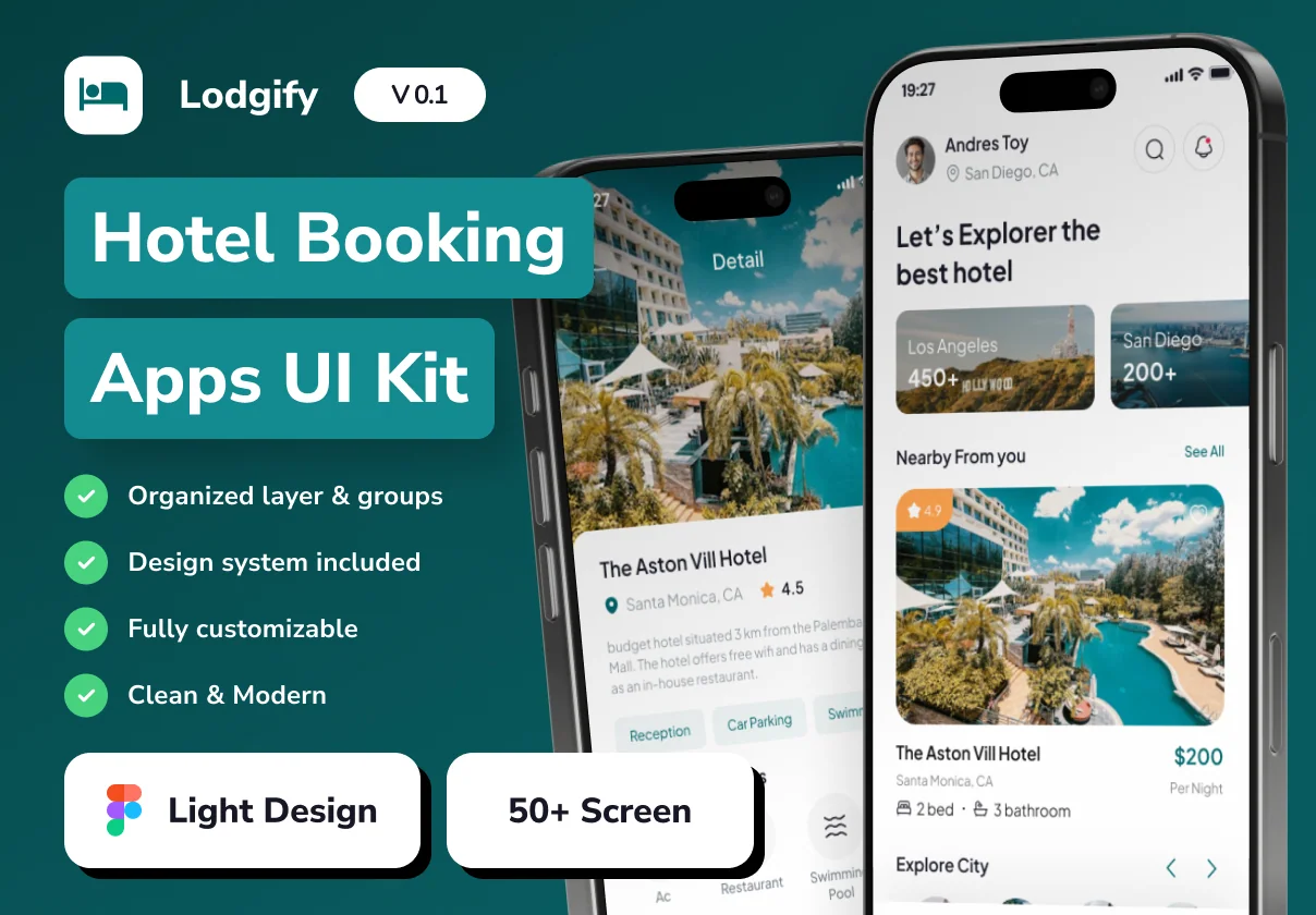Lodgify - Hotel Booking Mobile App UI Kit