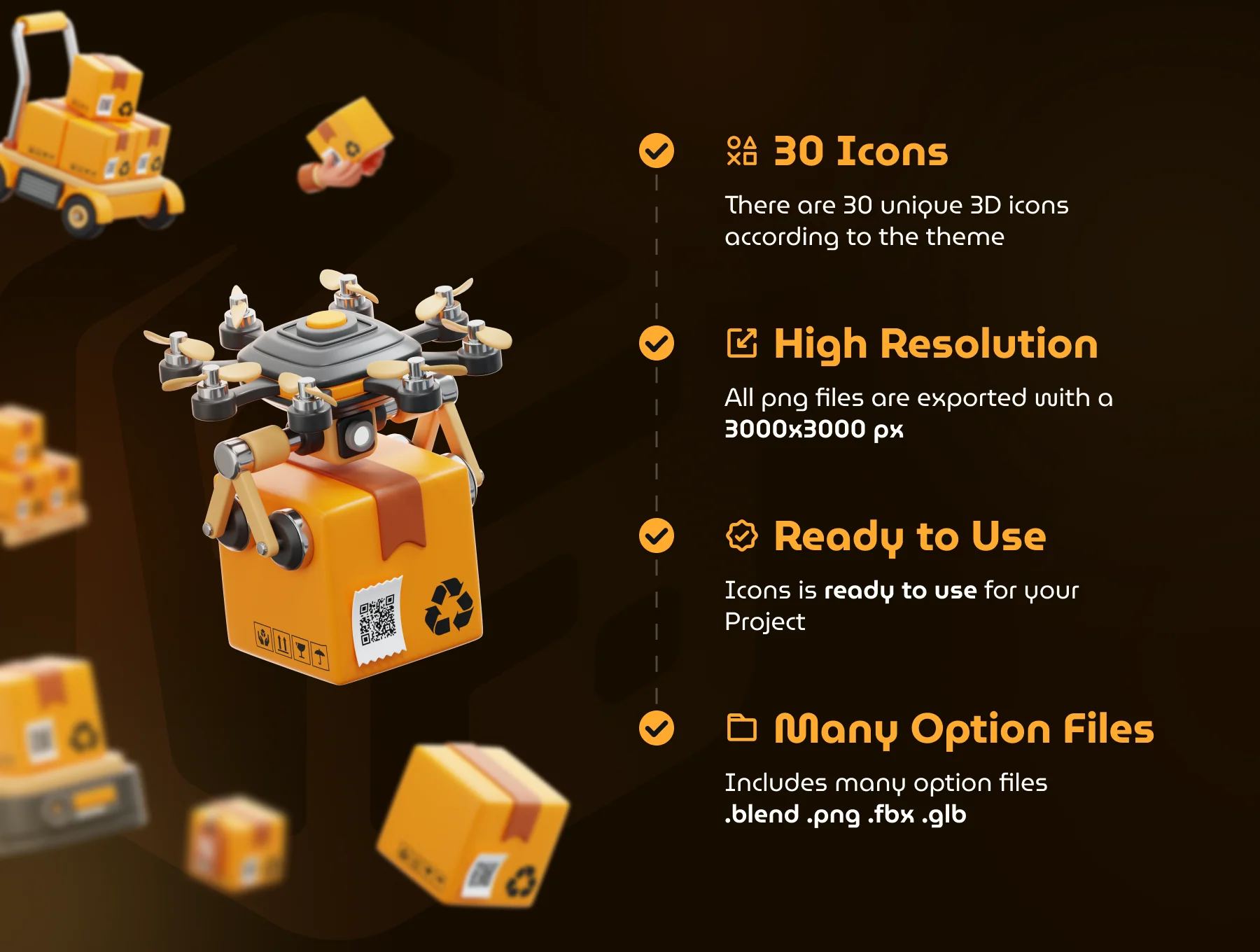 Logistic & Delivery 3D Icon Set 3
