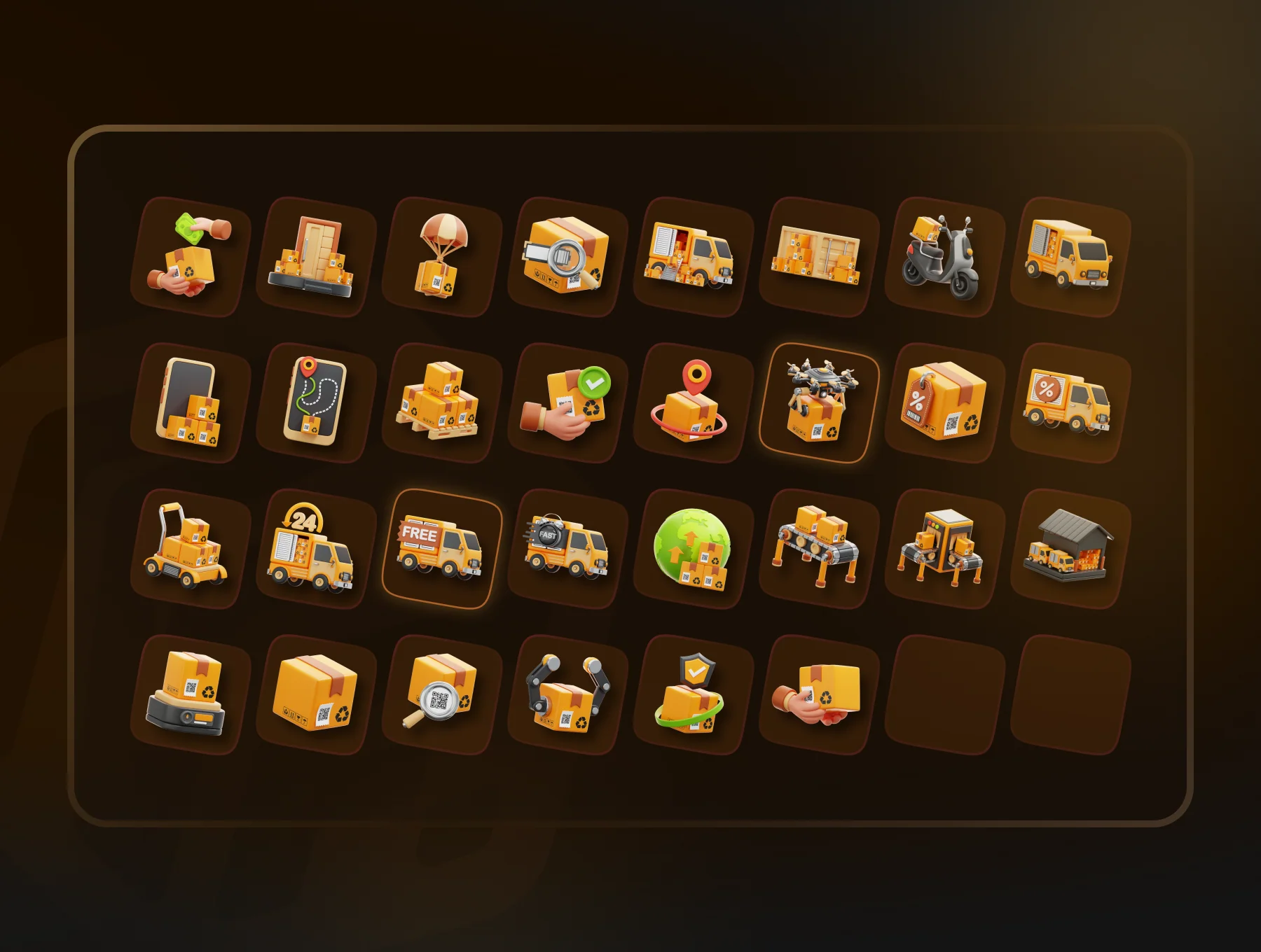 Logistic & Delivery 3D Icon Set 4