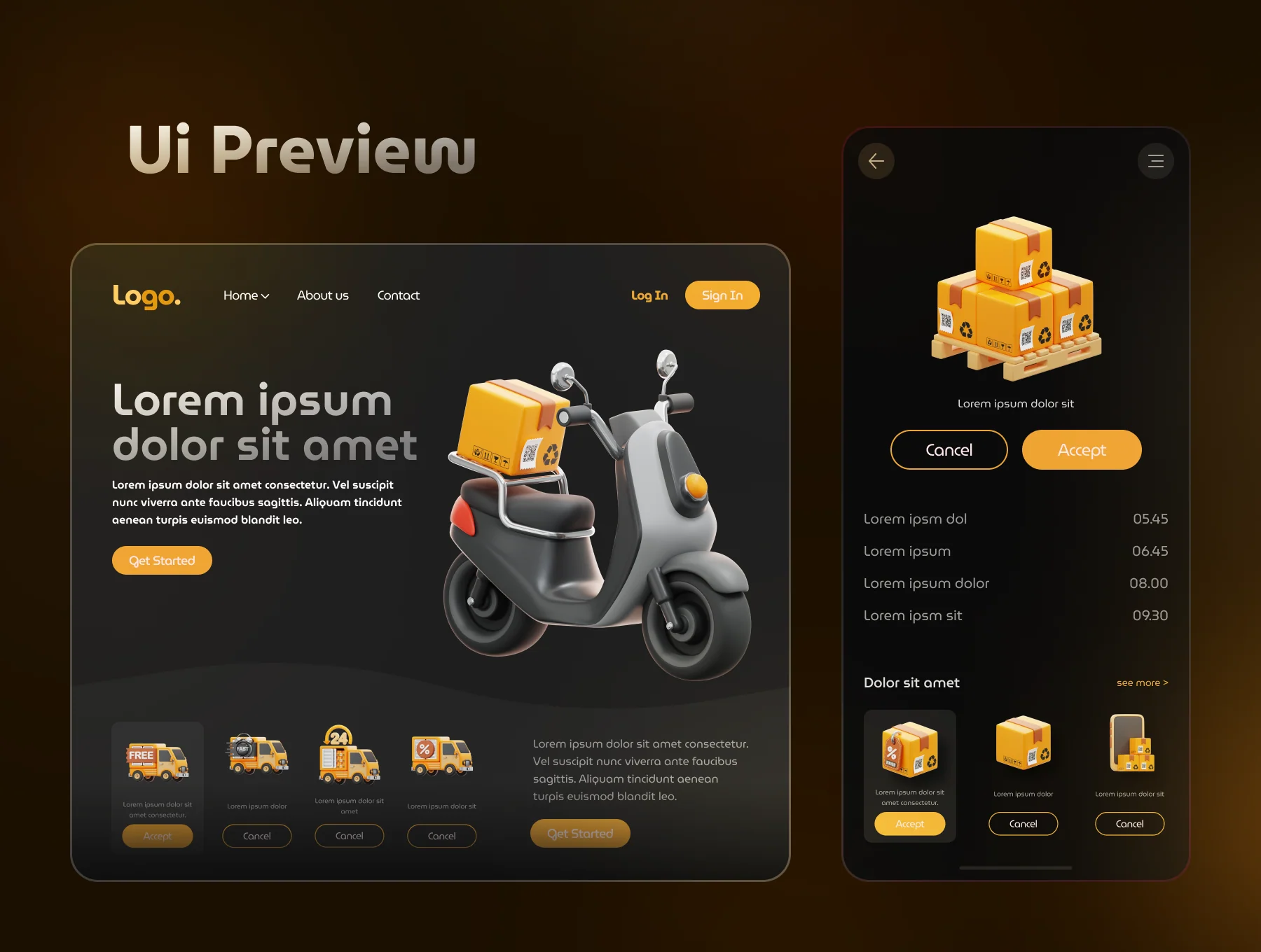 Logistic & Delivery 3D Icon Set 7
