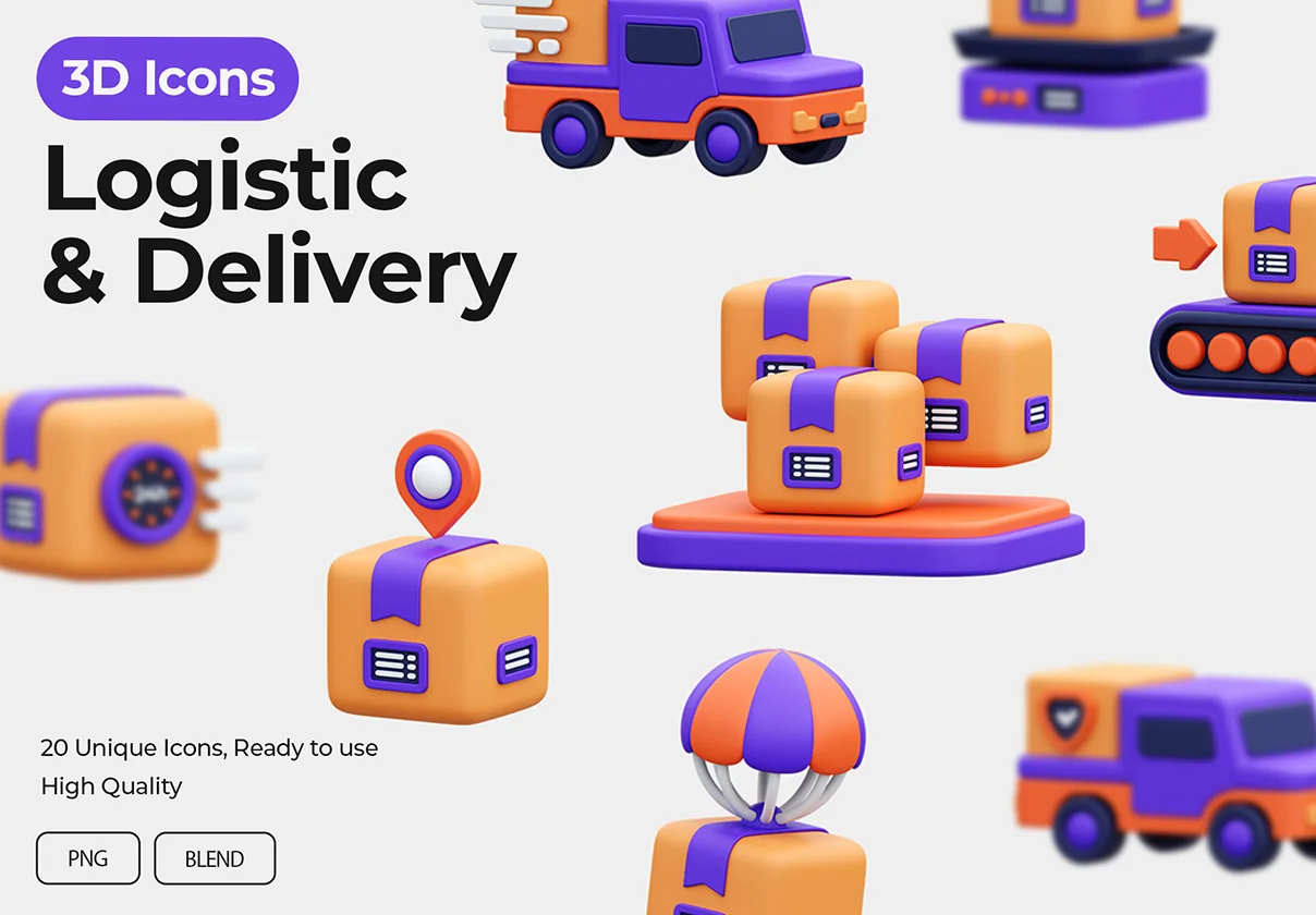 Logistic & Delivery 3D Icons