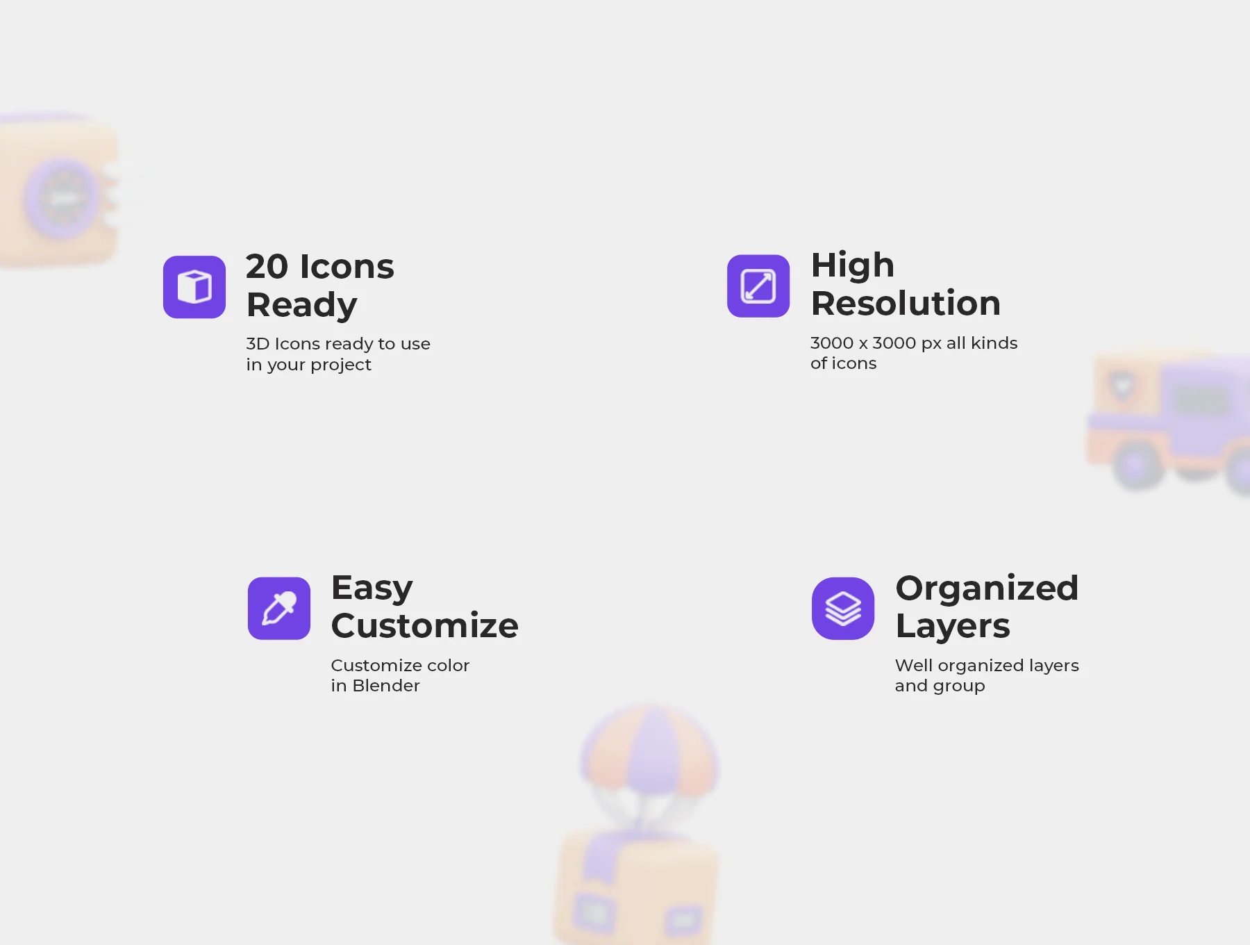 Logistic & Delivery 3D Icons 2