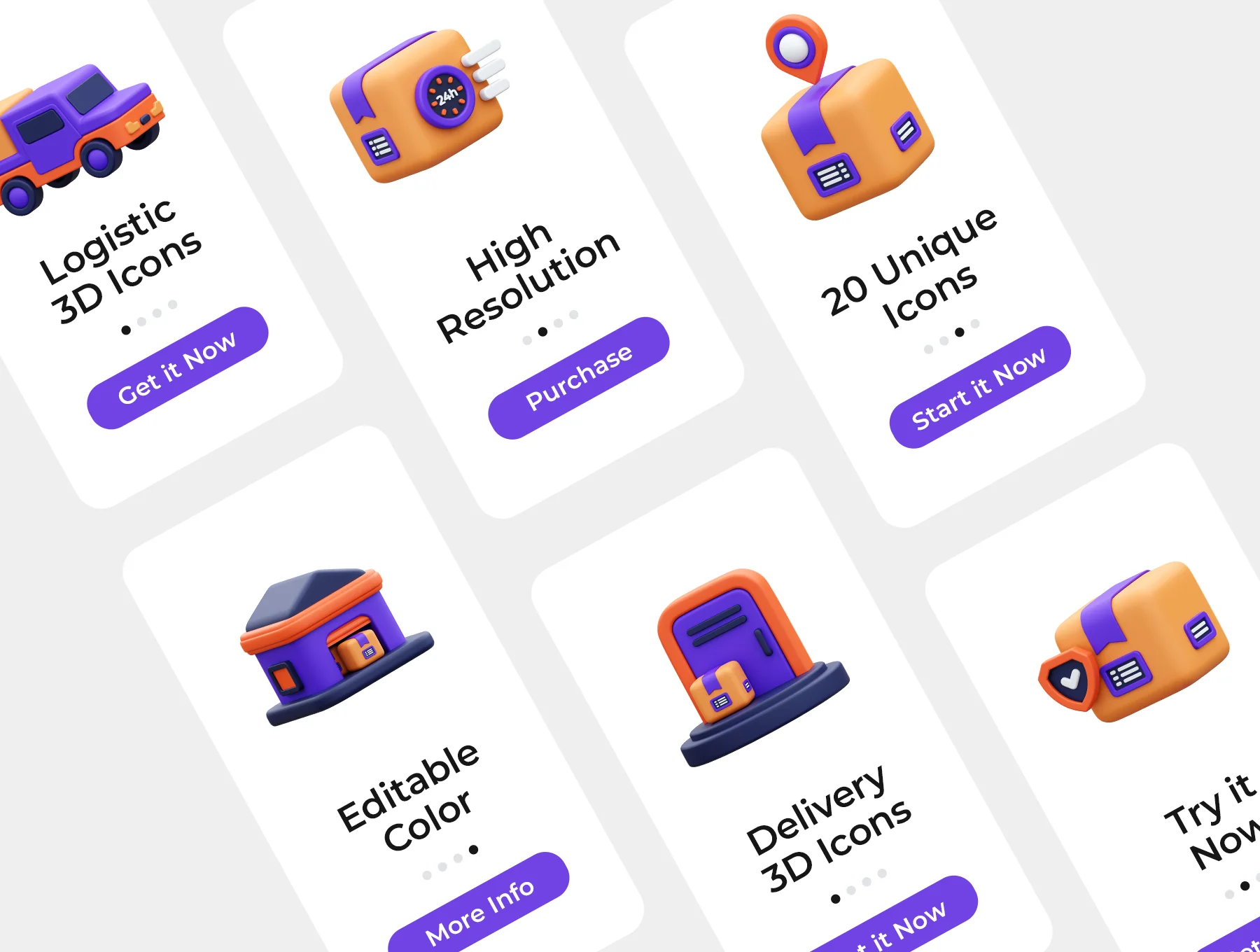 Logistic & Delivery 3D Icons 5