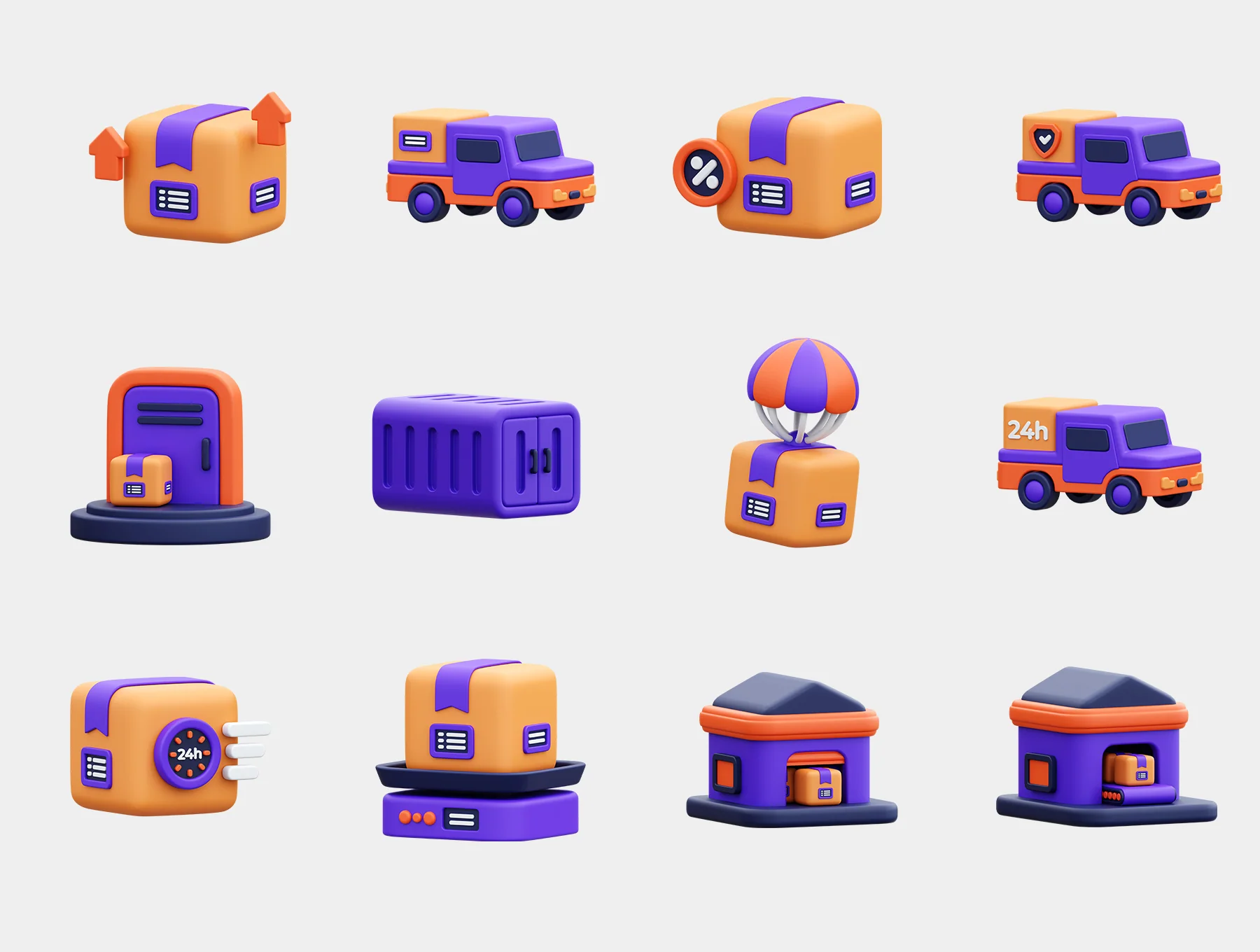 Logistic & Delivery 3D Icons 7
