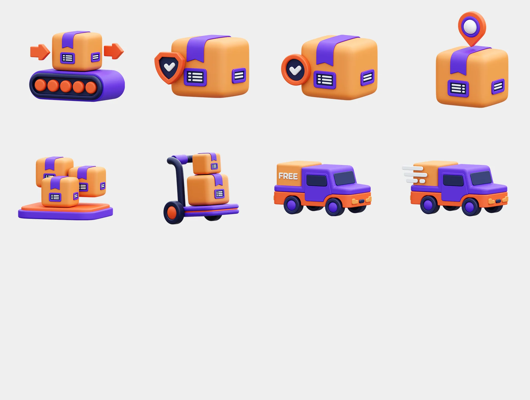 Logistic & Delivery 3D Icons 8