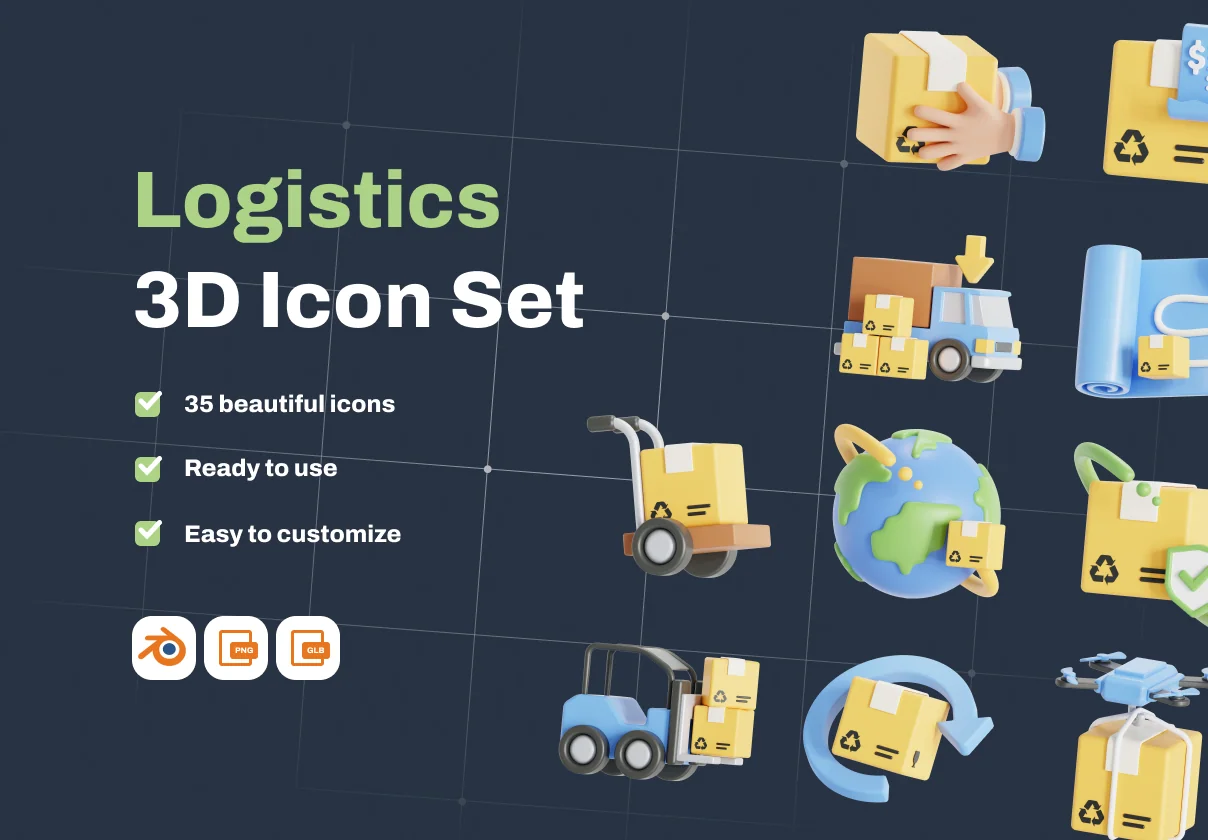 Logistics 3D Icon Pack