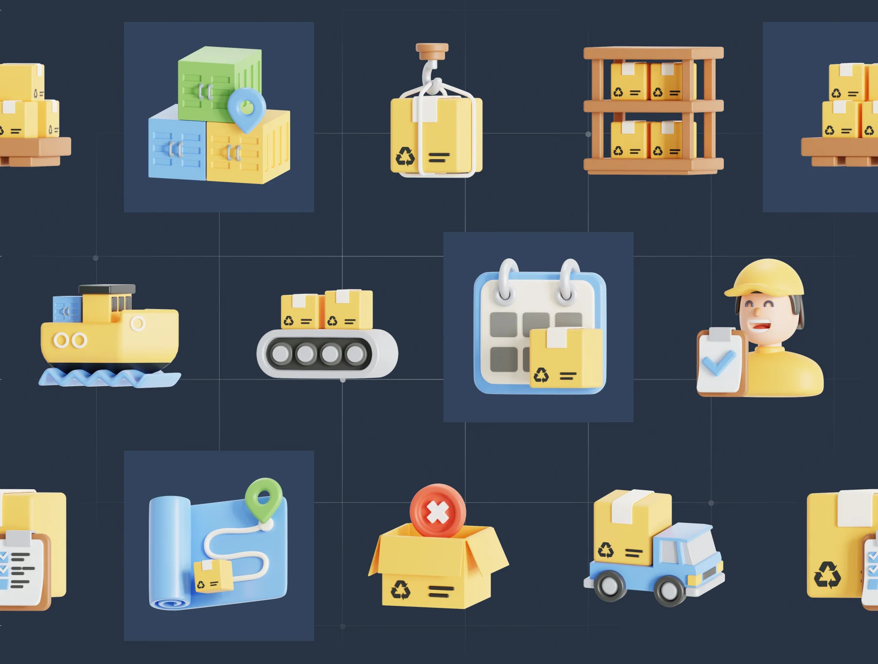 Logistics 3D Icon Pack 5