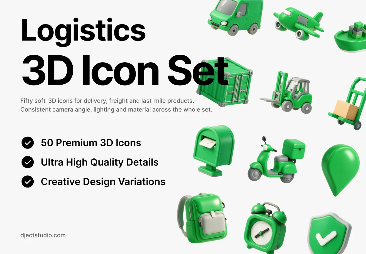 Logistics 3D Icon Set