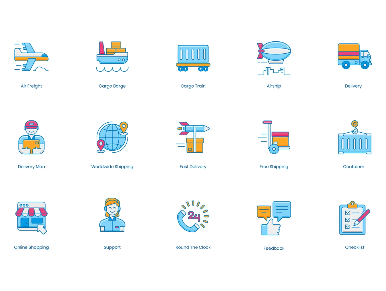 60 Logistics Icons | Ocean Series 3