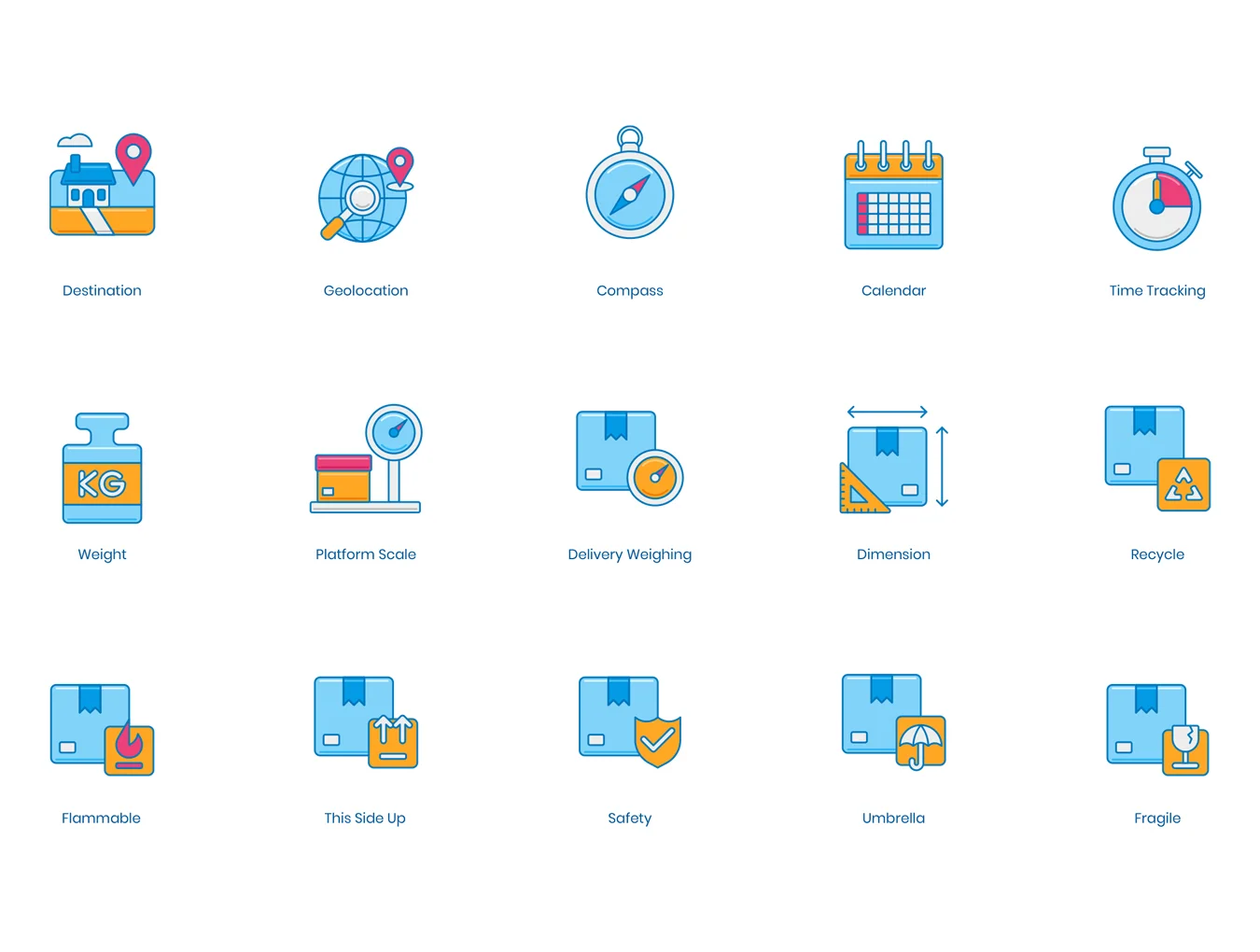 60 Logistics Icons | Ocean Series 4
