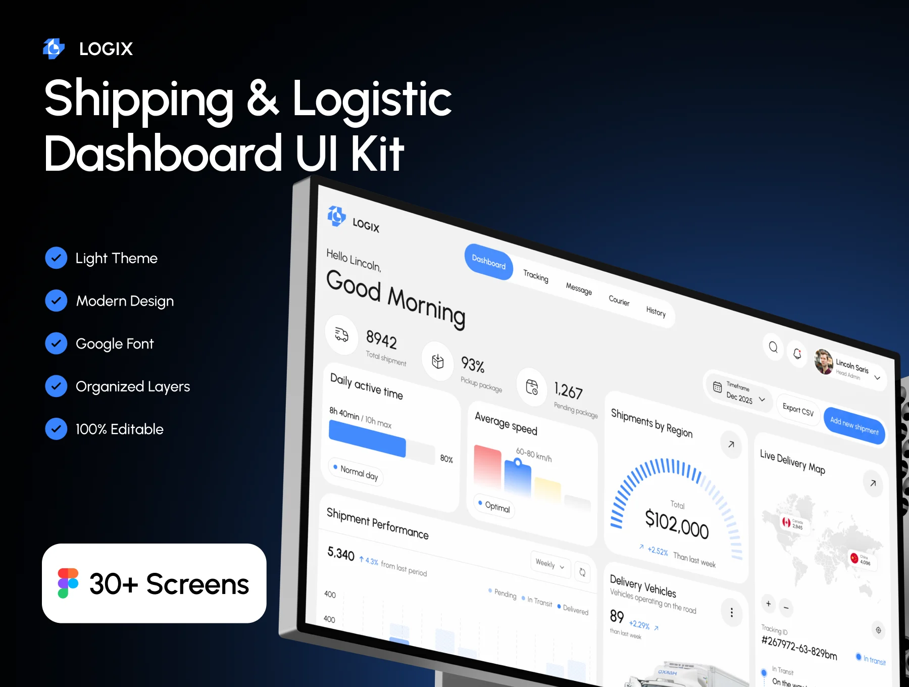 LOGIX - Shipping & Logistic Dashboard UI Kit